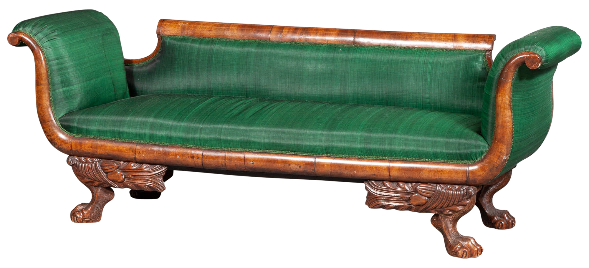 Lot image - Classical Carved Mahogany Sofa