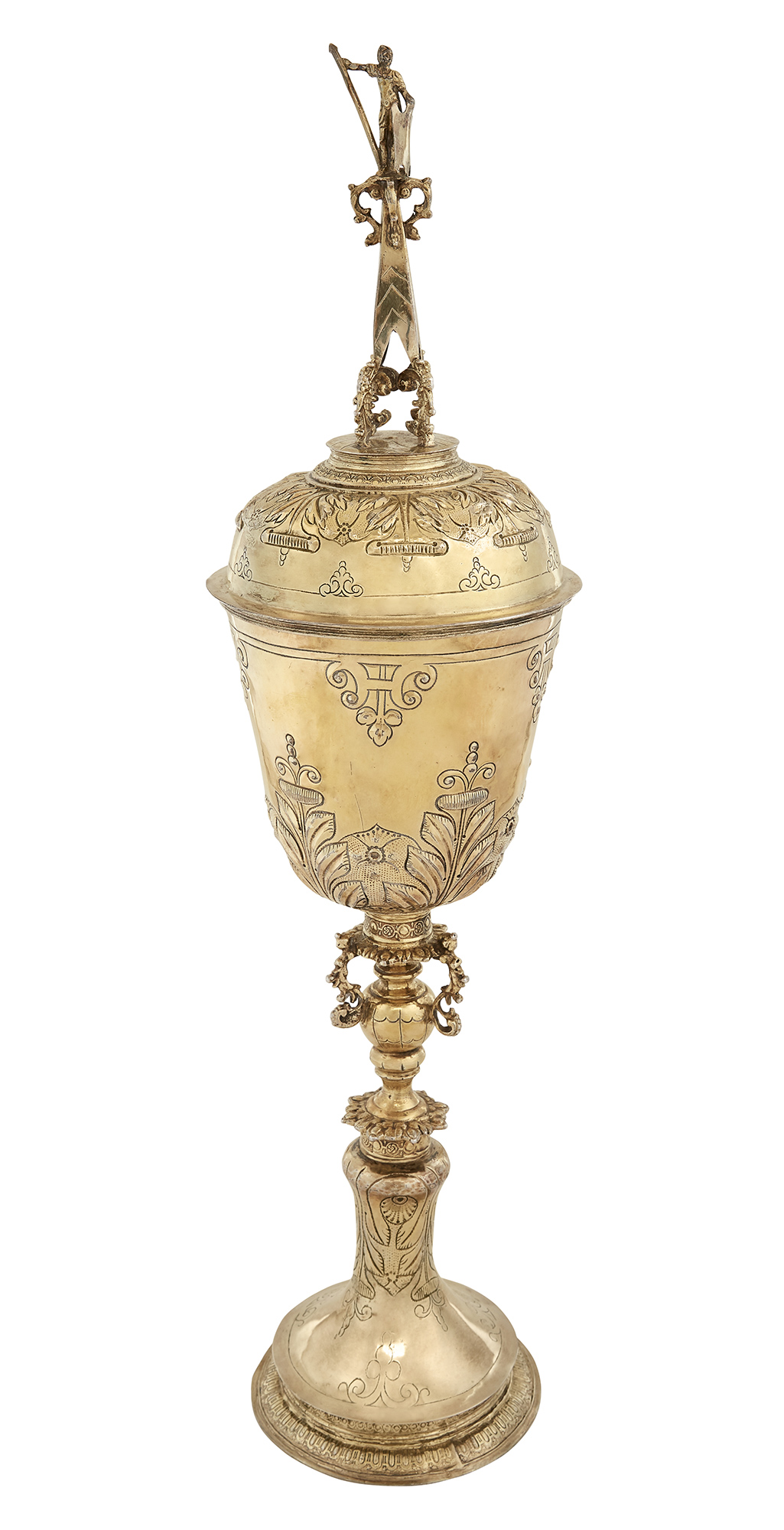 Lot image - James I Sterling Silver-Gilt Steeple Cup and Cover