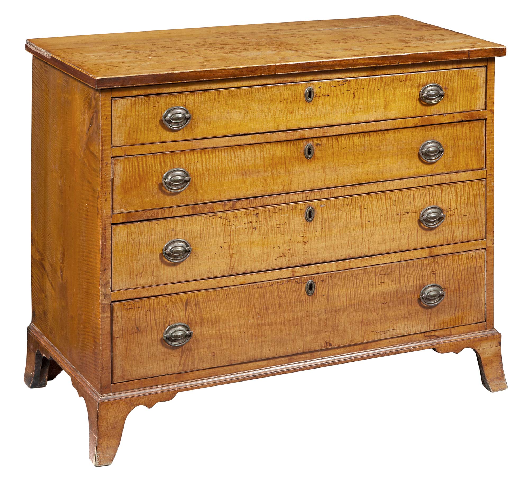 Lot image - Federal Figured Maple Chest of Drawers