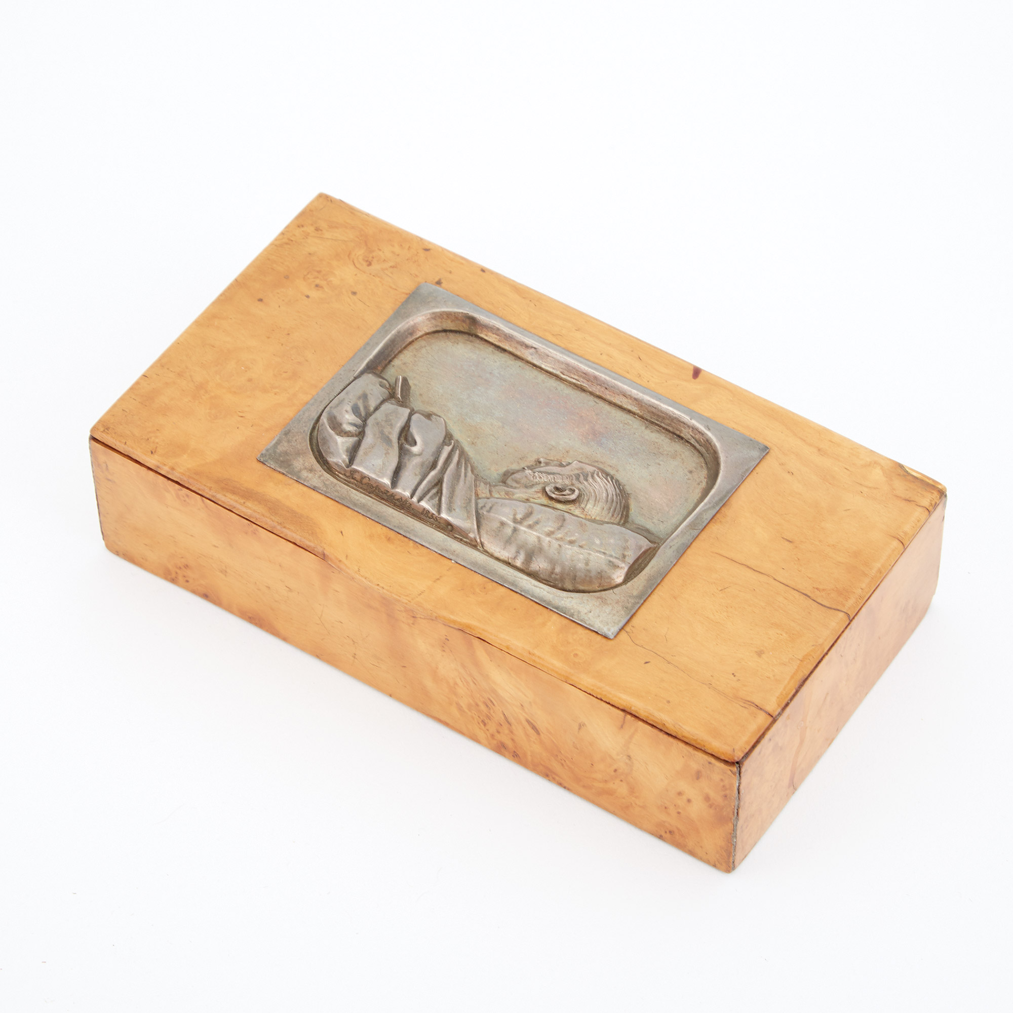 Lot image - Russian Silver-Mounted Wood Table Box