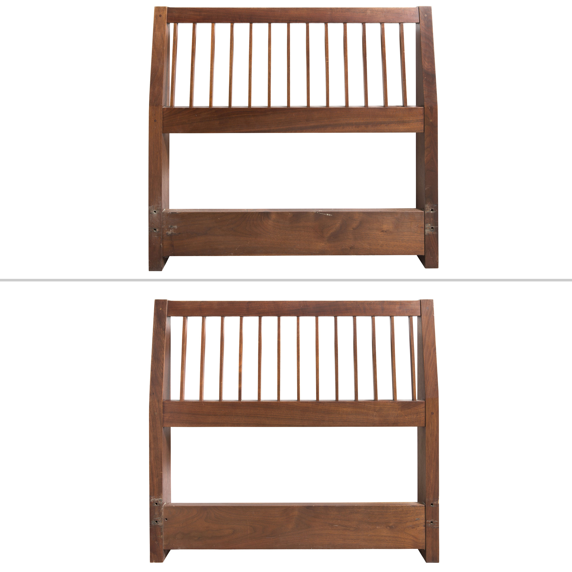 Lot image - Pair of George Nakashima Walnut Slat Back Twin Headboards