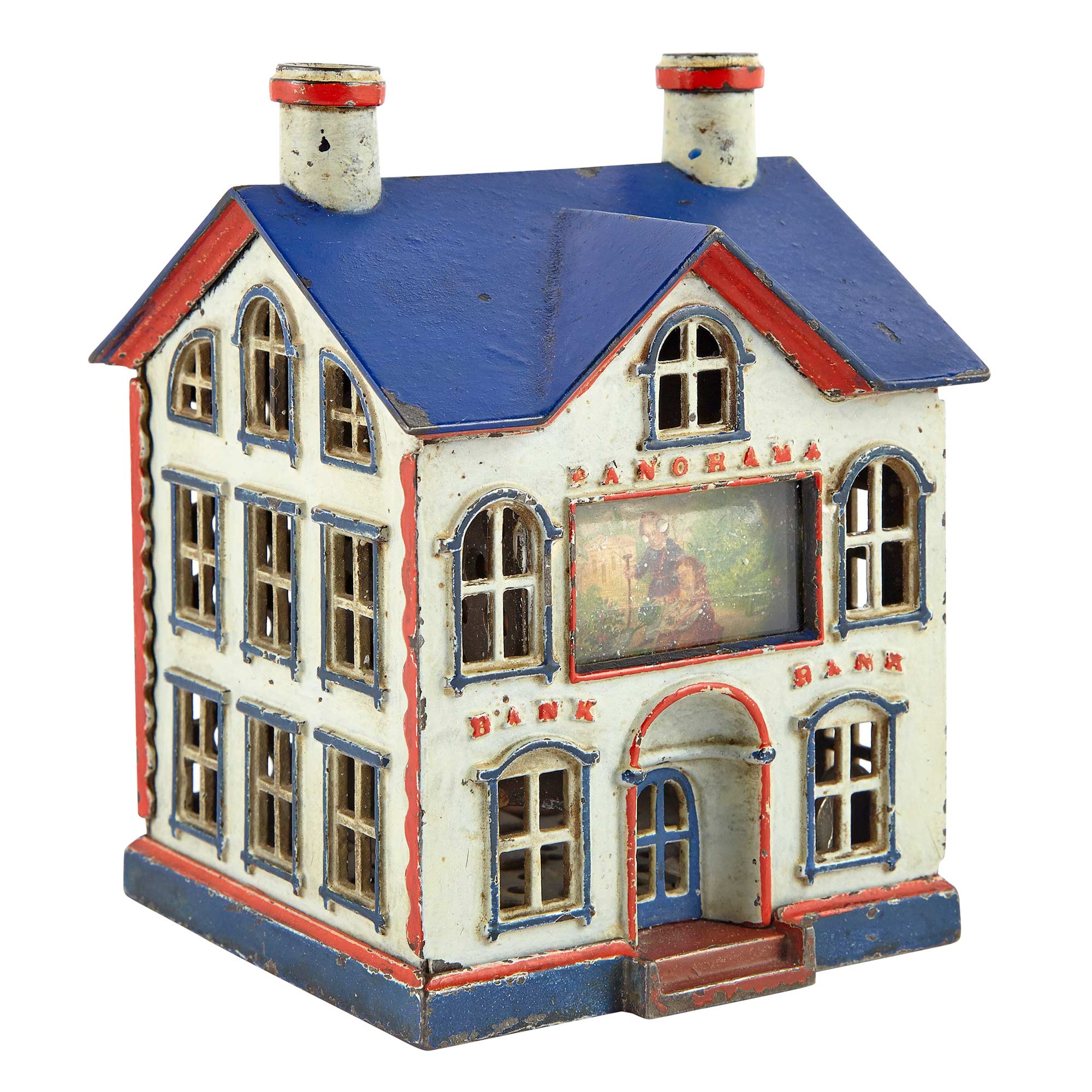 Lot image - Panorama Cast Iron Bank