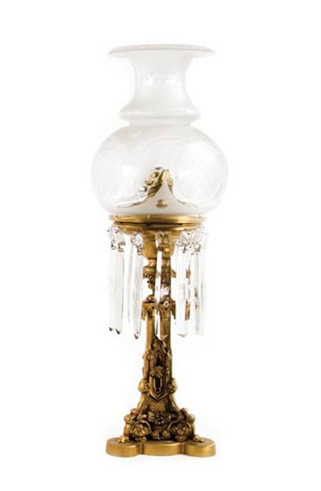 Lot image - Gothic Revival Gilt-Metal Lamp