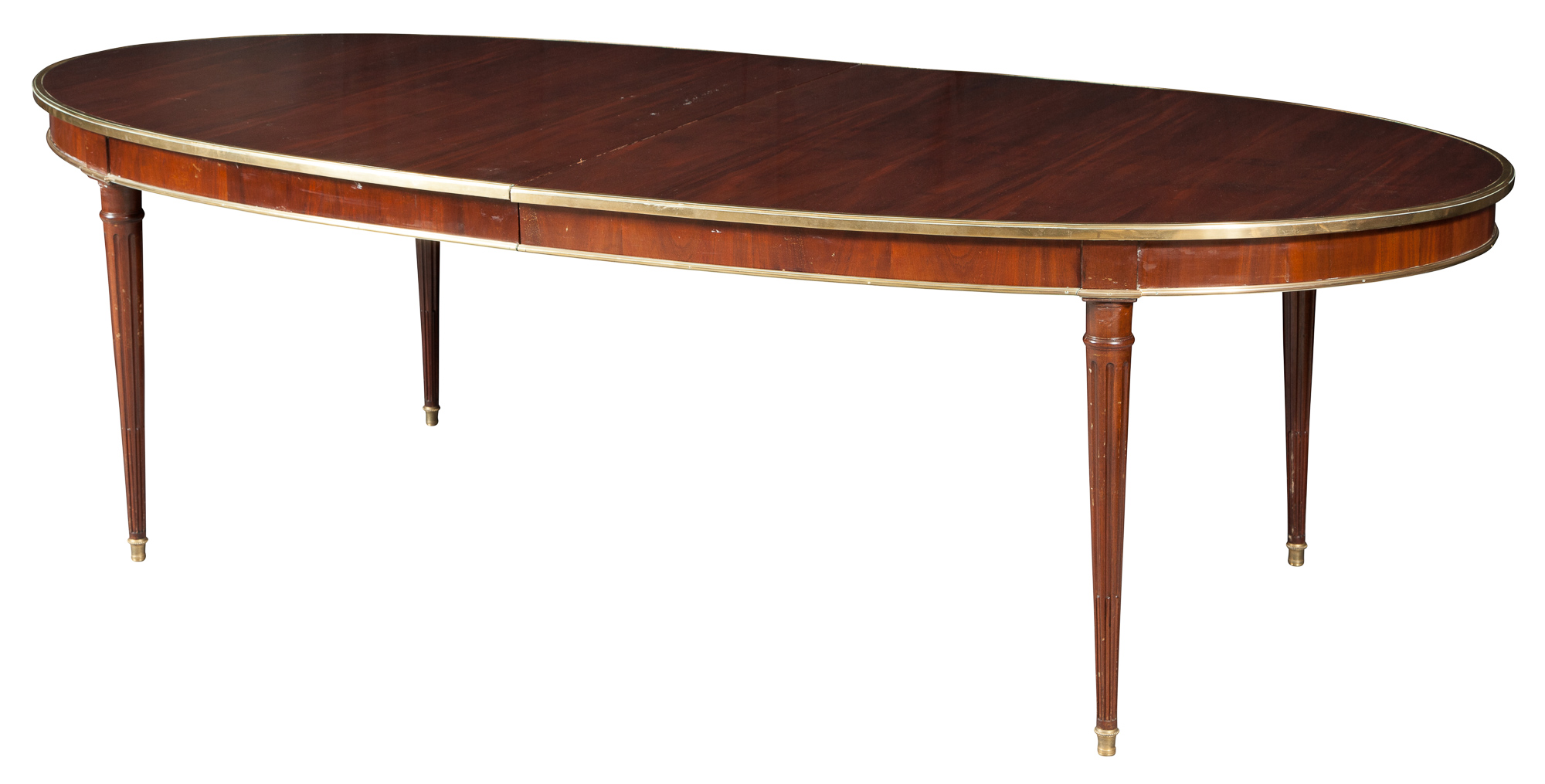 Lot image - Louis XVI Style Brass Mounted Mahogany Extension Dining Table