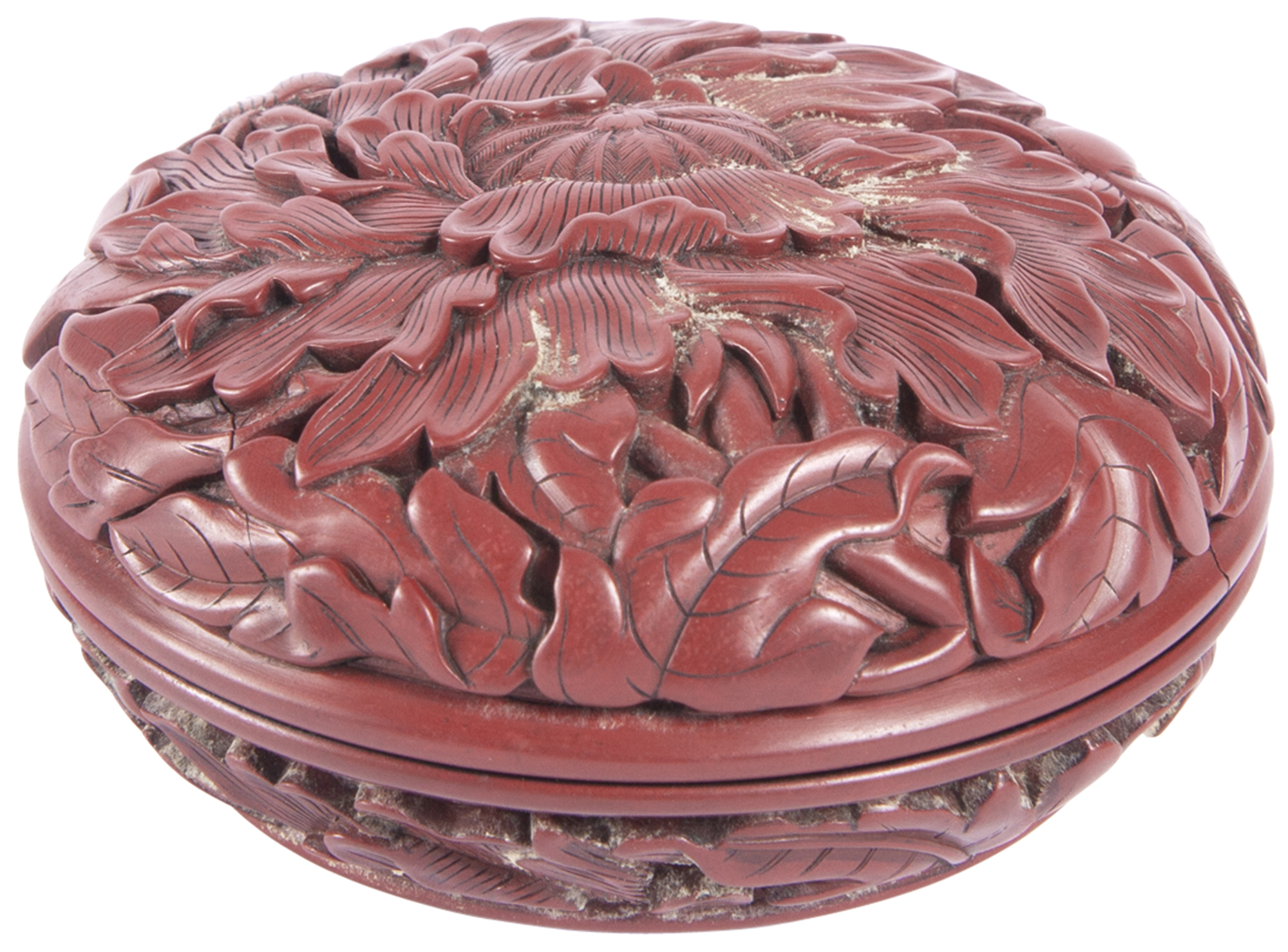 Lot image - Japanese Ming-Style Tsuishu Lacquer Kogo