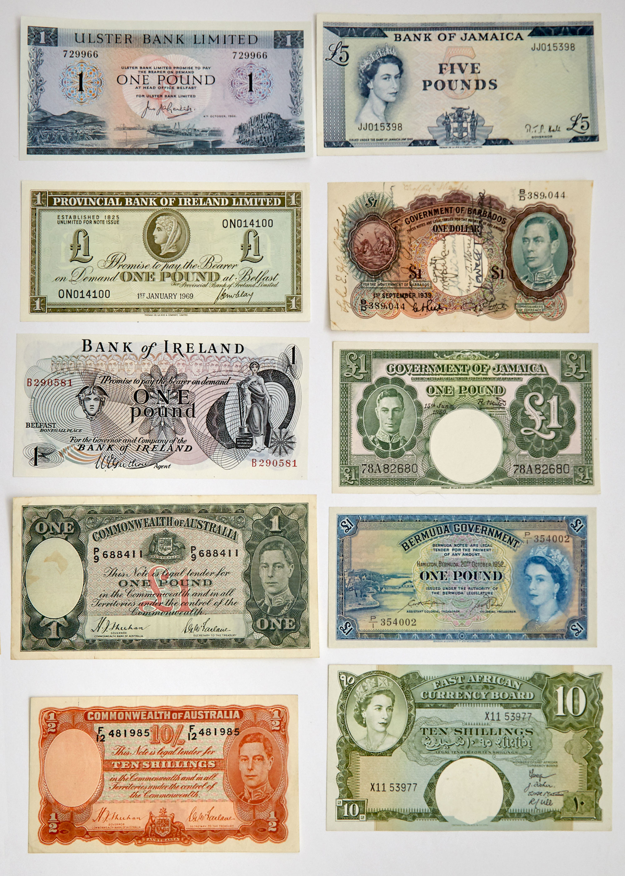 Lot image - Bank Note Group of British Issues and a few Stamps