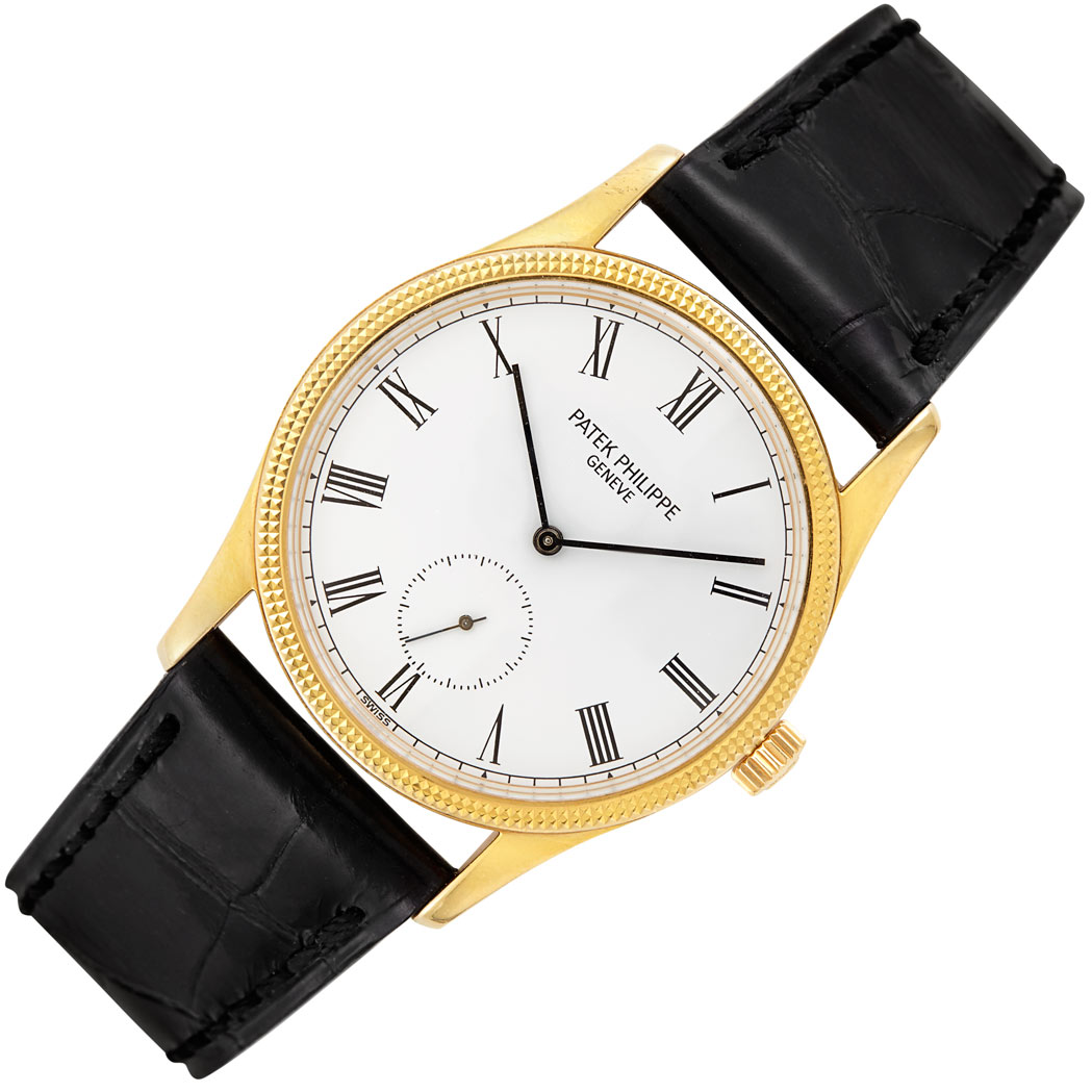 Lot image - Gentleman's Gold 'Calatrava' Wristwatch, Patek Philippe, Ref. 3796/D