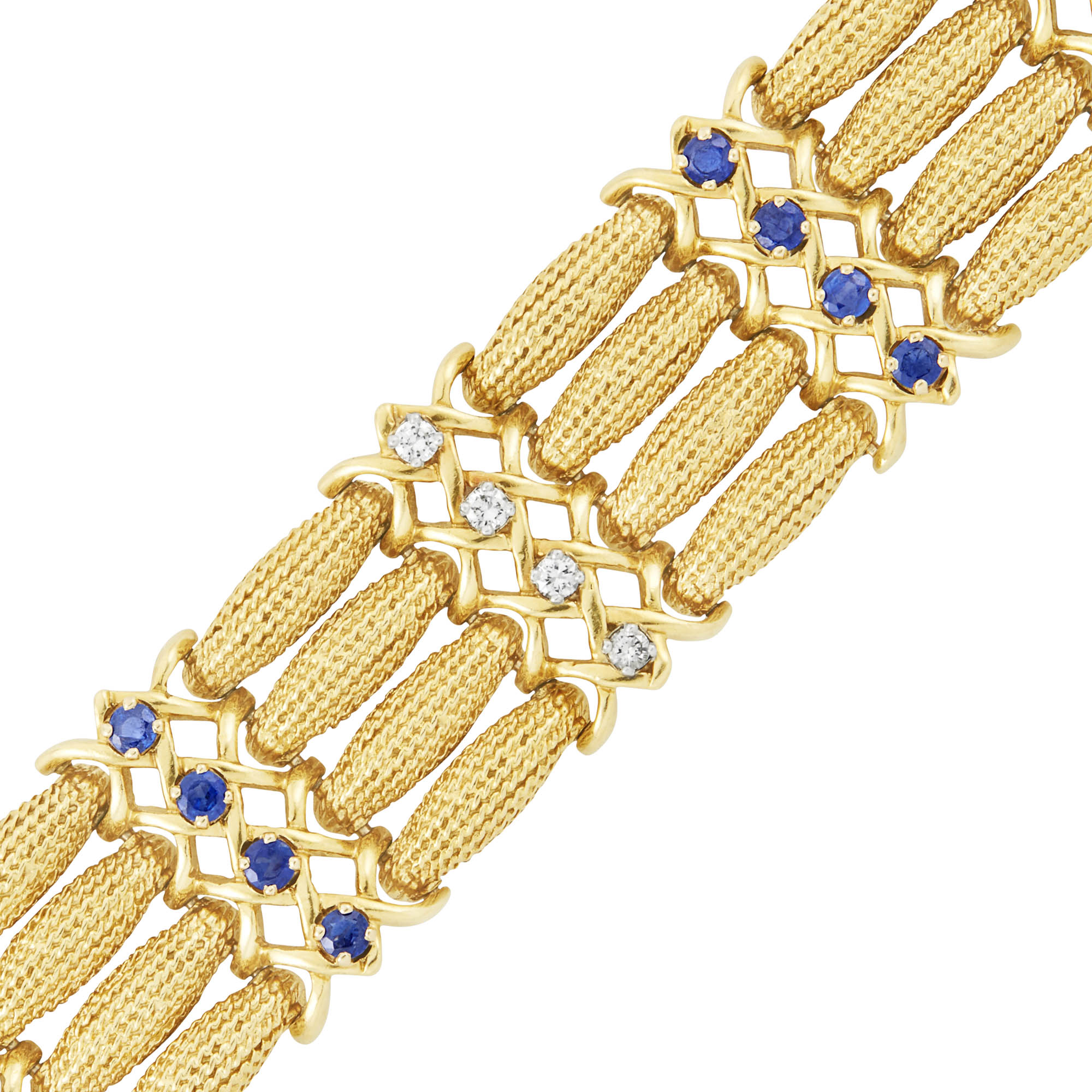 Lot image - Gold, Sapphire and Diamond Bracelet