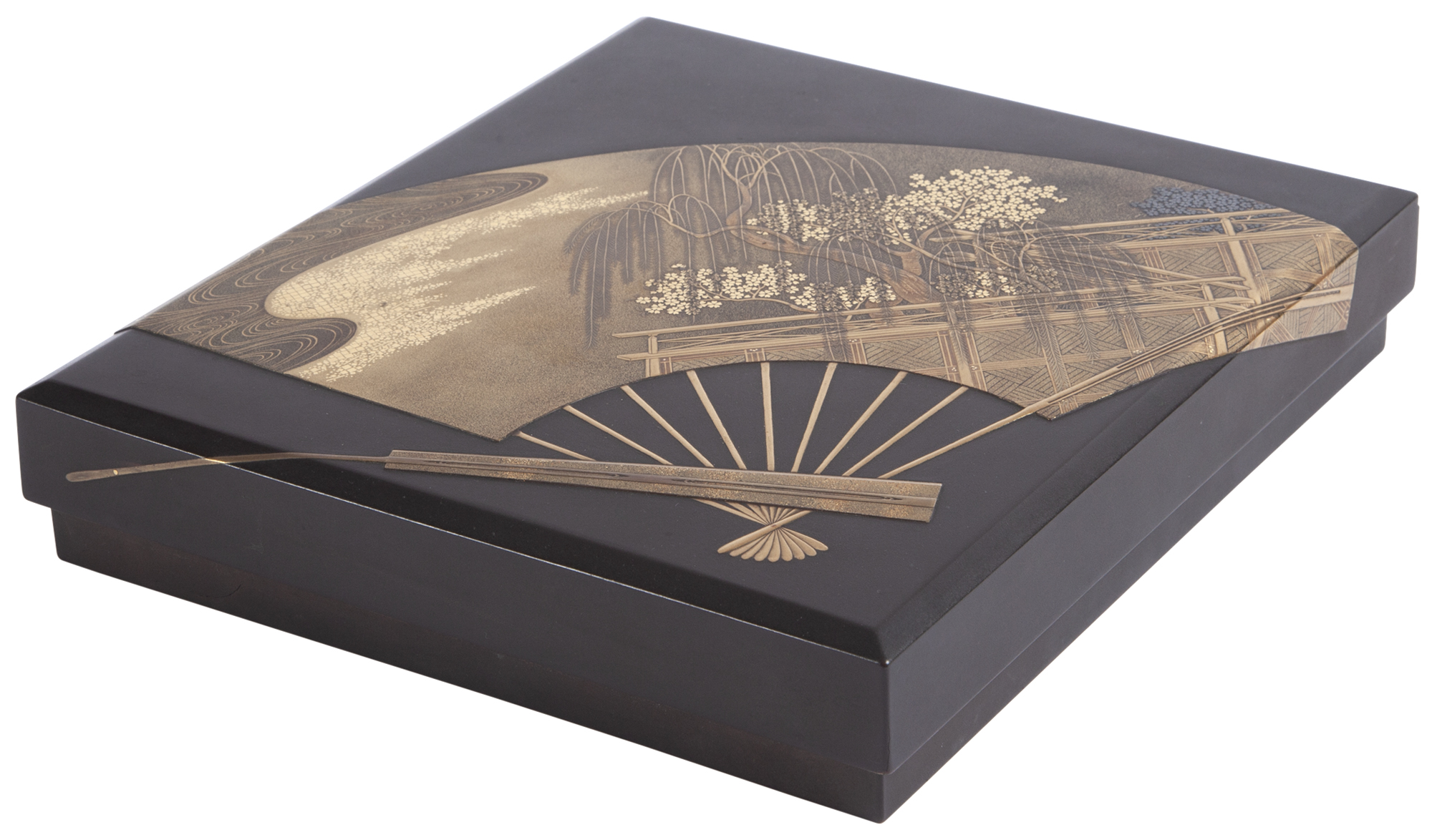 Lot image - Japanese Gold Lacquer Suzuribako marked Zohiko