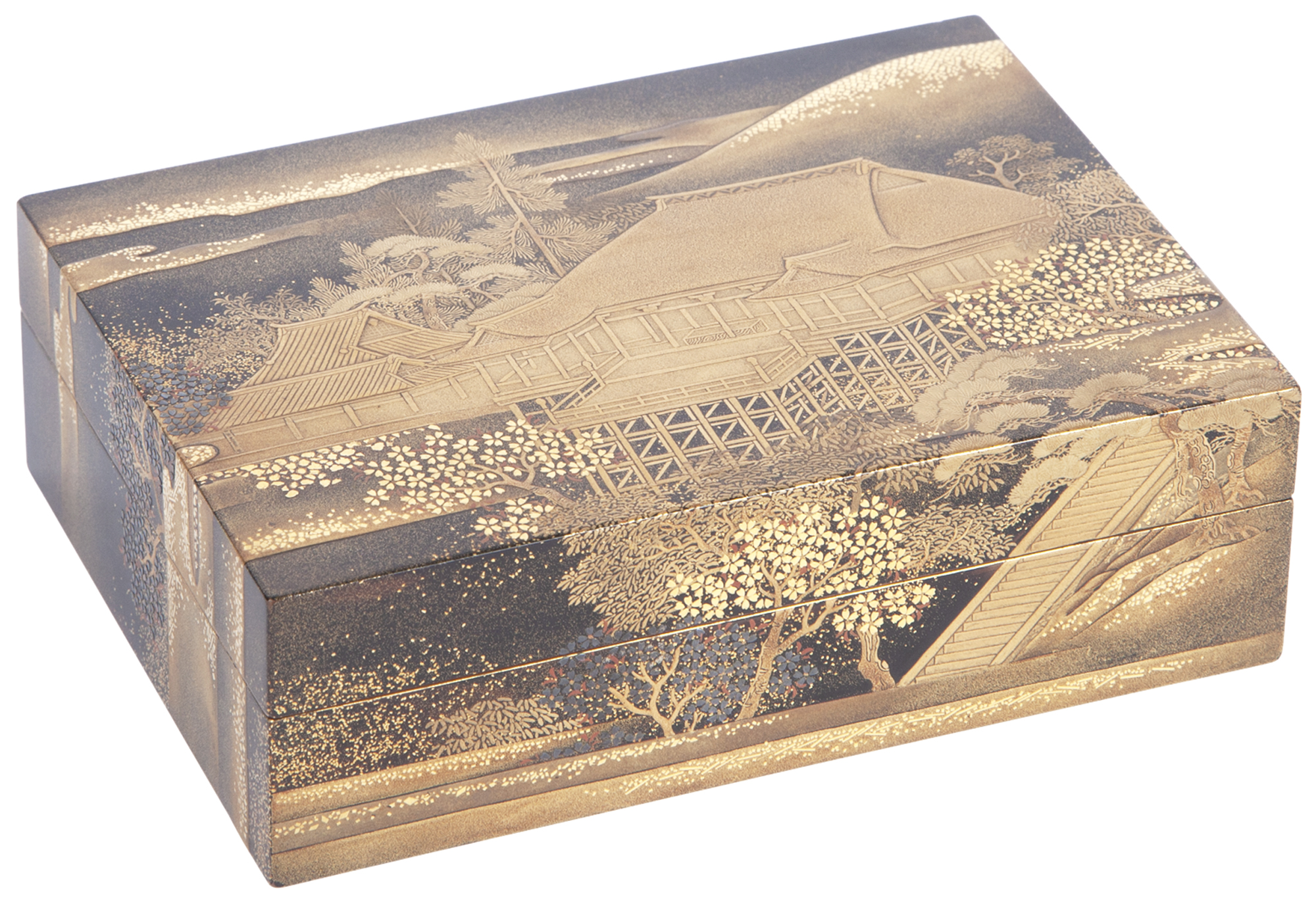 Lot image - Japanese Gold Lacquered Box, Chabako