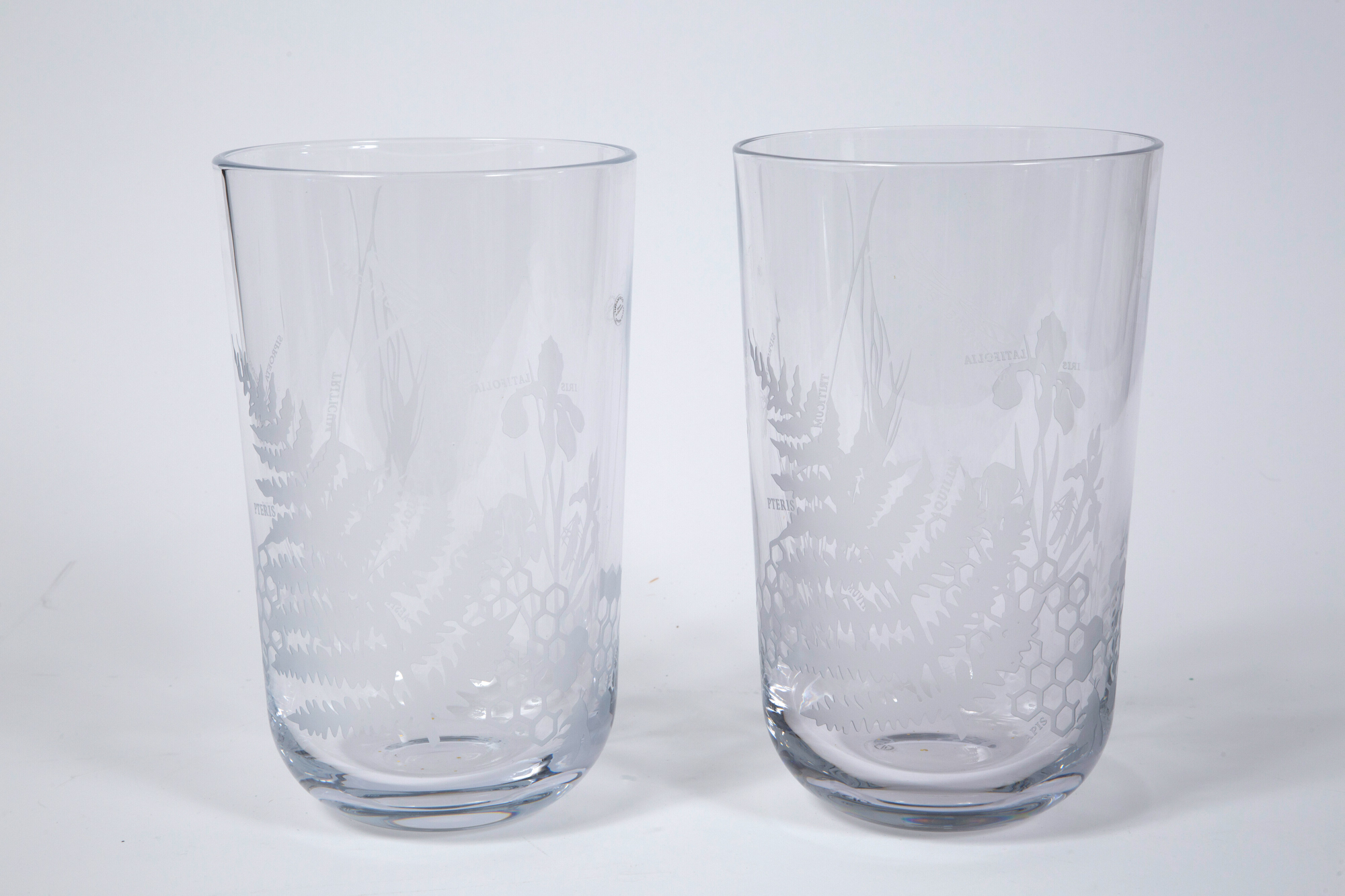 Lot image - Pair of Tiffany & Co. Etched Glass Vases