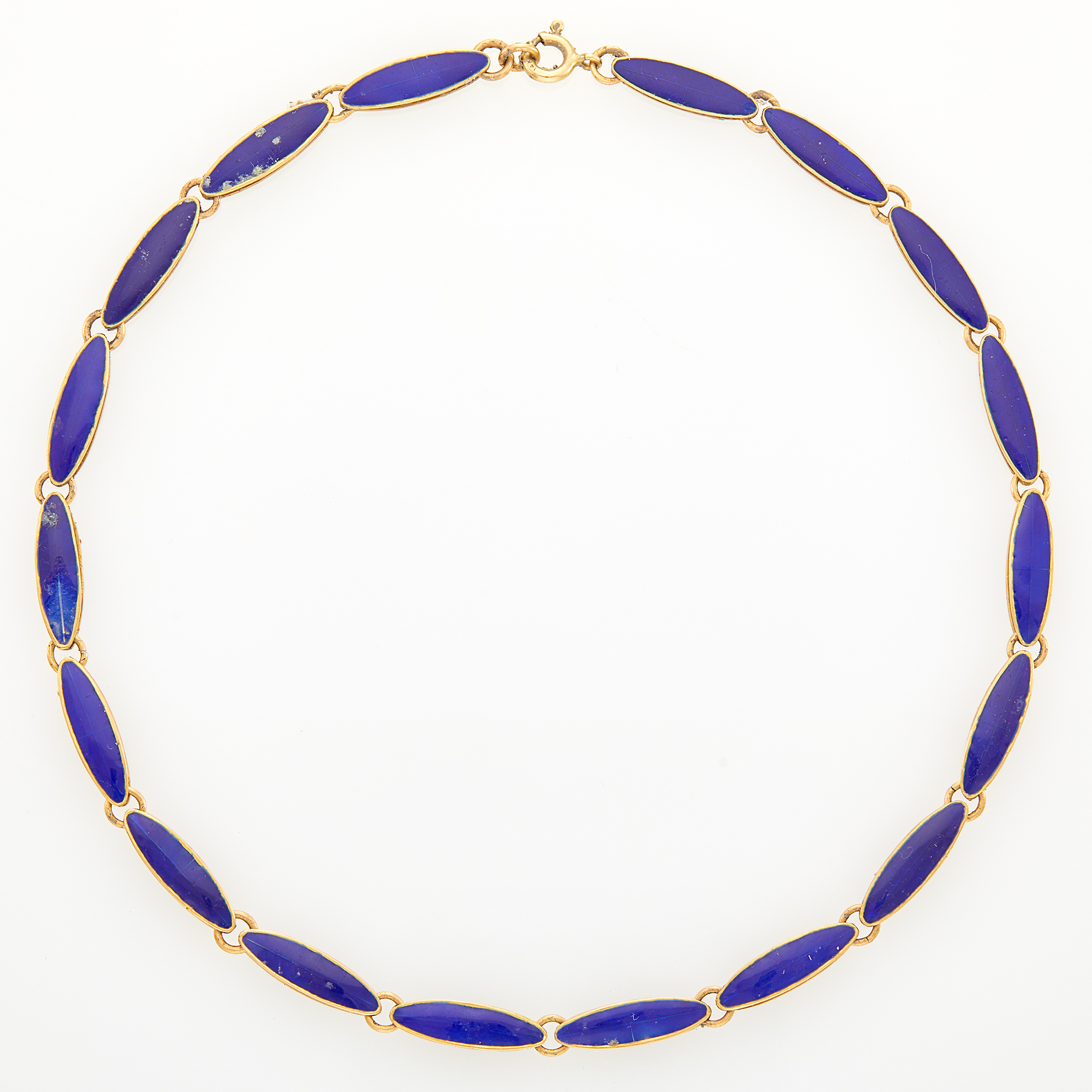 Lot image - Gold and Blue Enamel Necklace