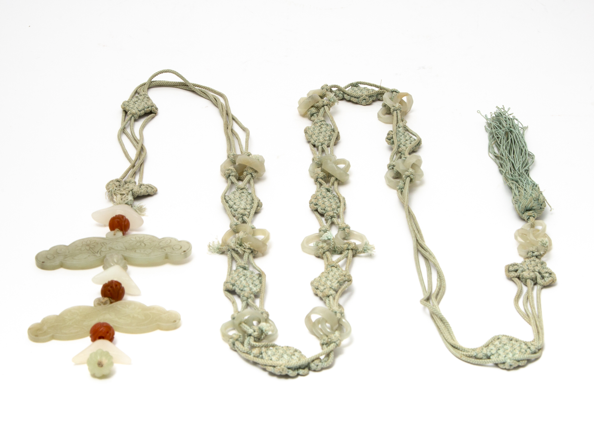 Lot image - Chinese Jade Curtain Tiebacks