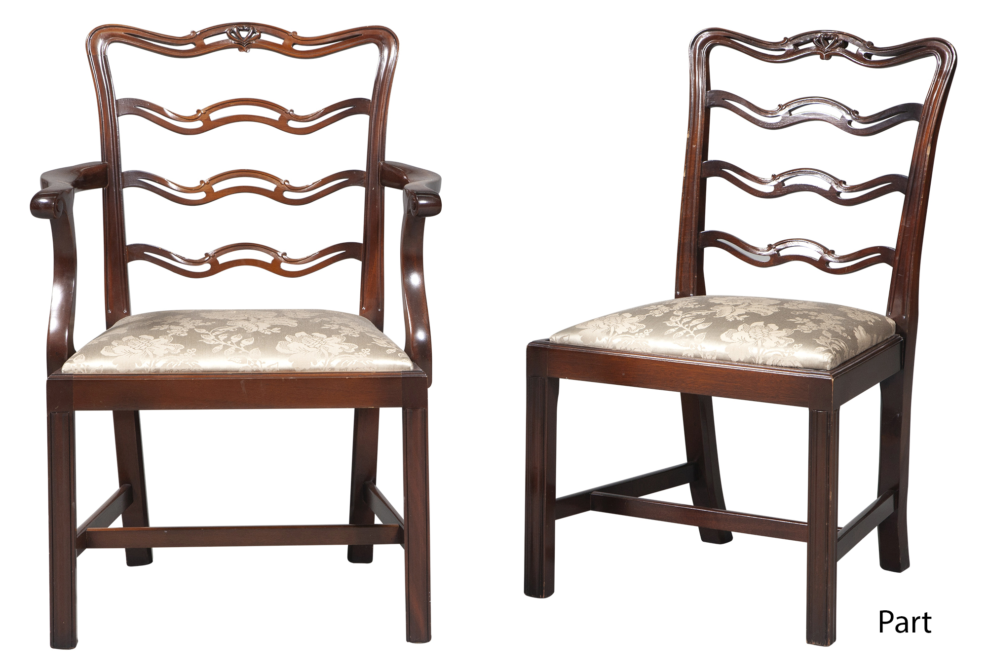 Lot image - Set of Ten George III Style Mahogany Dining Chairs