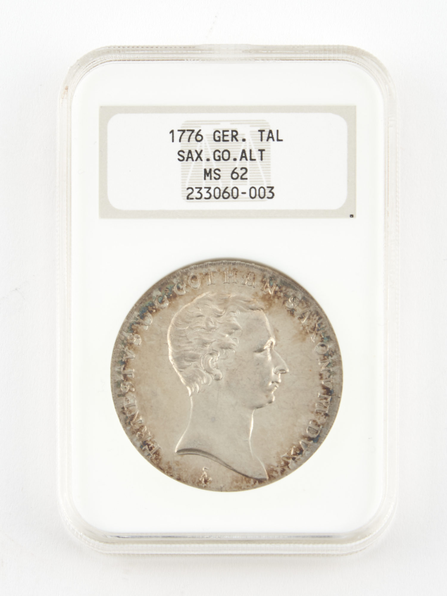 Lot image - Germany Saxe. Gotha. Altenburg 1776 Thaler Km# 333 NGC MS62