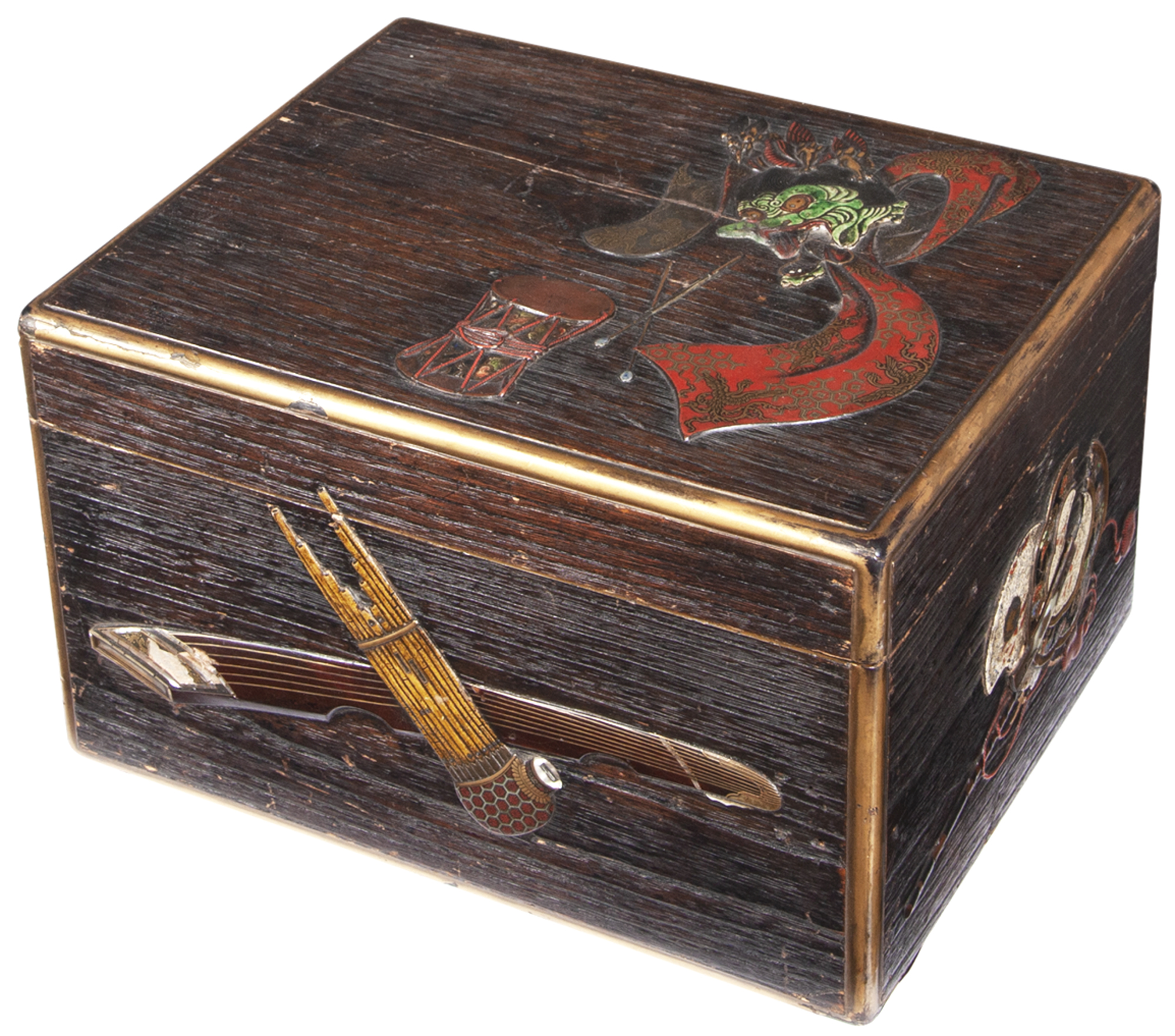 Lot image - Japanese Lacquered Wood Accessory Box attributed to Ritsuo