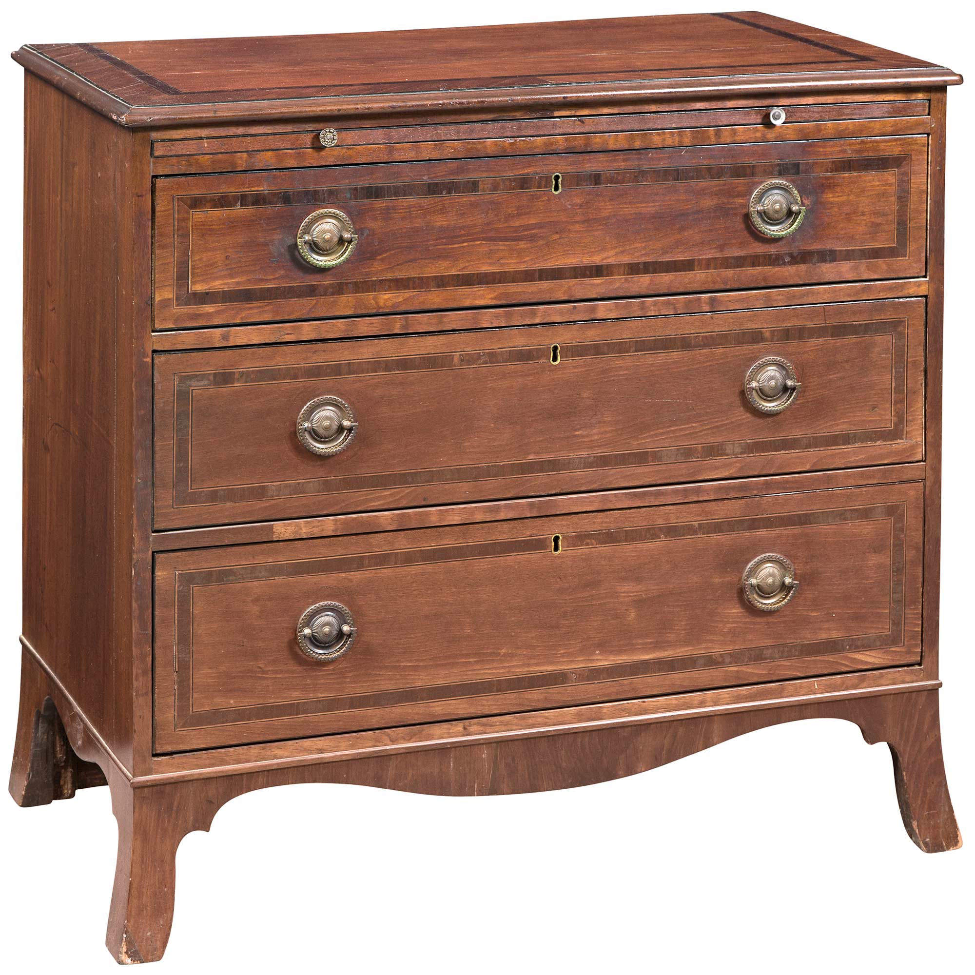 Lot image - George III Inlaid Mahogany Chest of Drawers