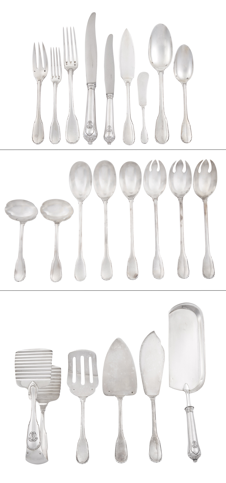 Lot image - Puiforcat Sterling Silver Noailles