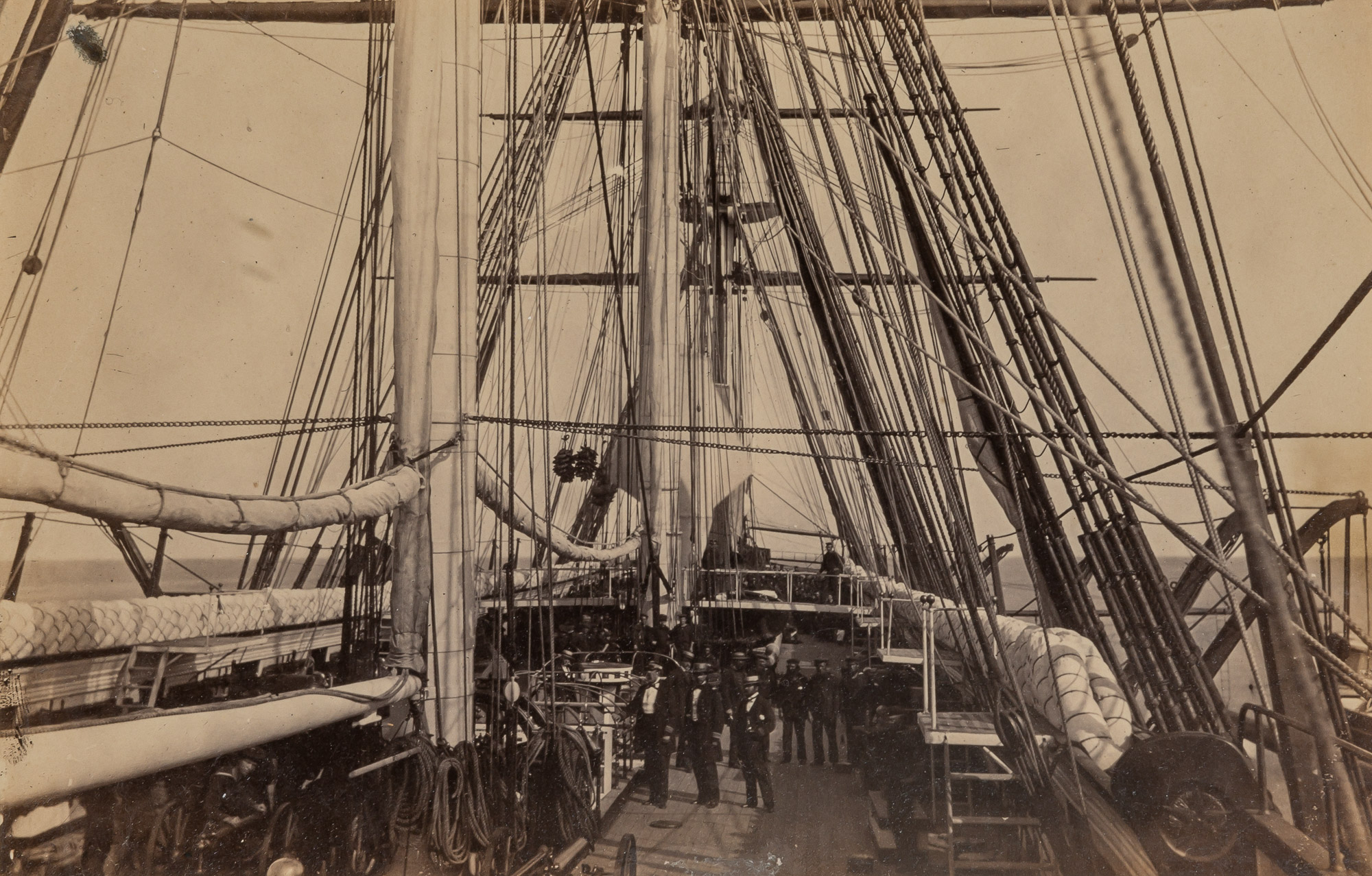 Lot image - MOORE, HENRY P. (1835-1911)  Deck of USS Wabash off Port Royal,