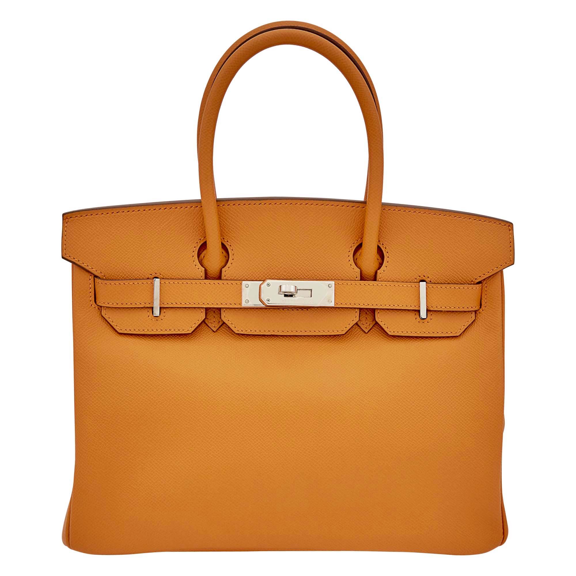 Lot image - Hermès Paris Orange Togo Leather Birkin 30 Bag