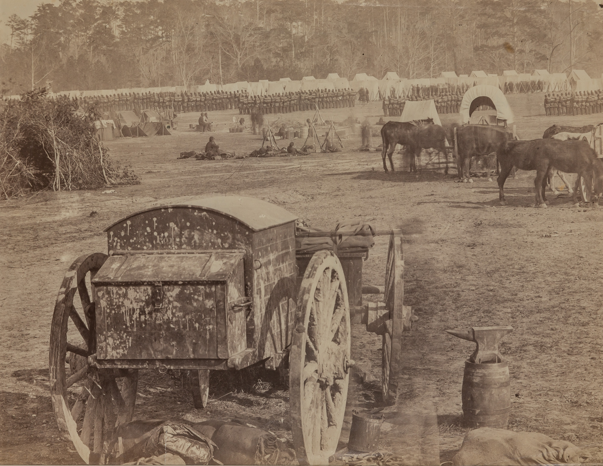 Lot image - WOOD and GIBSON  Inspection of Union Troops at Cumberland Landing, Pamunkey, Va.,