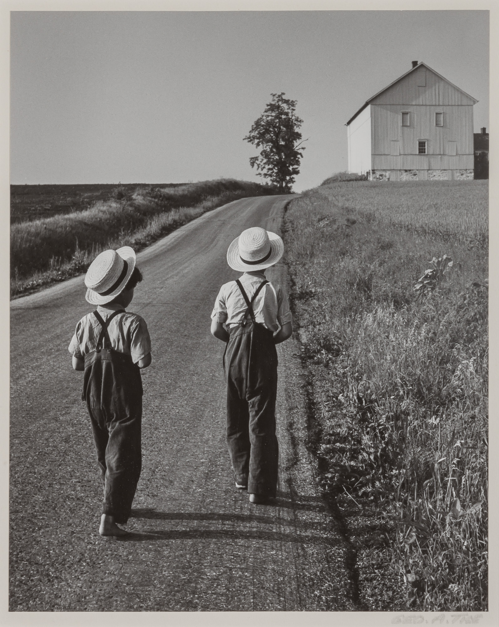 Lot image - TICE, GEORGE A. (b. 1938)  Two Amish Boys, Lancaster, PA,