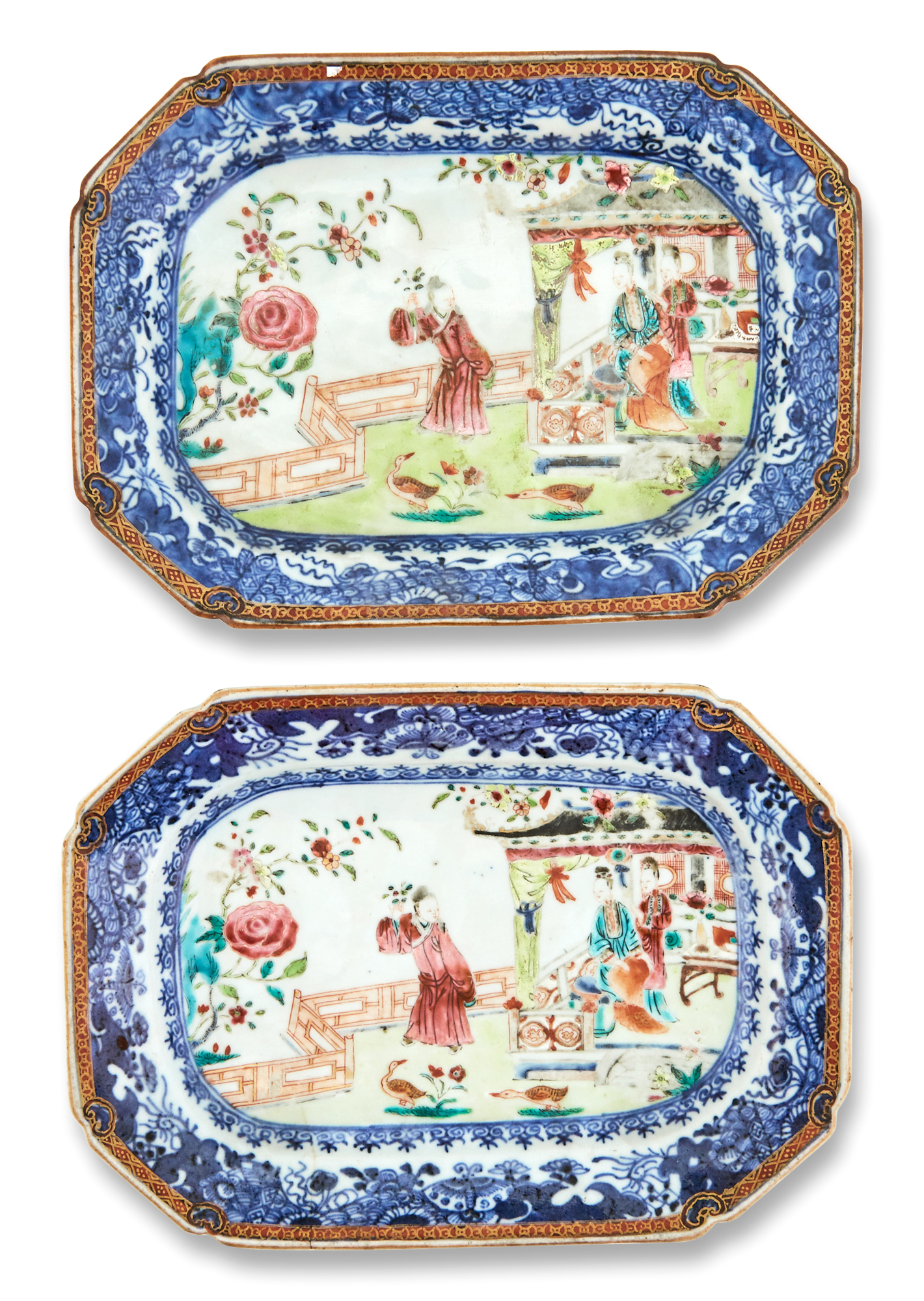 Lot image - A Small Pair of Chinese Export Porcelain Serving Dishes