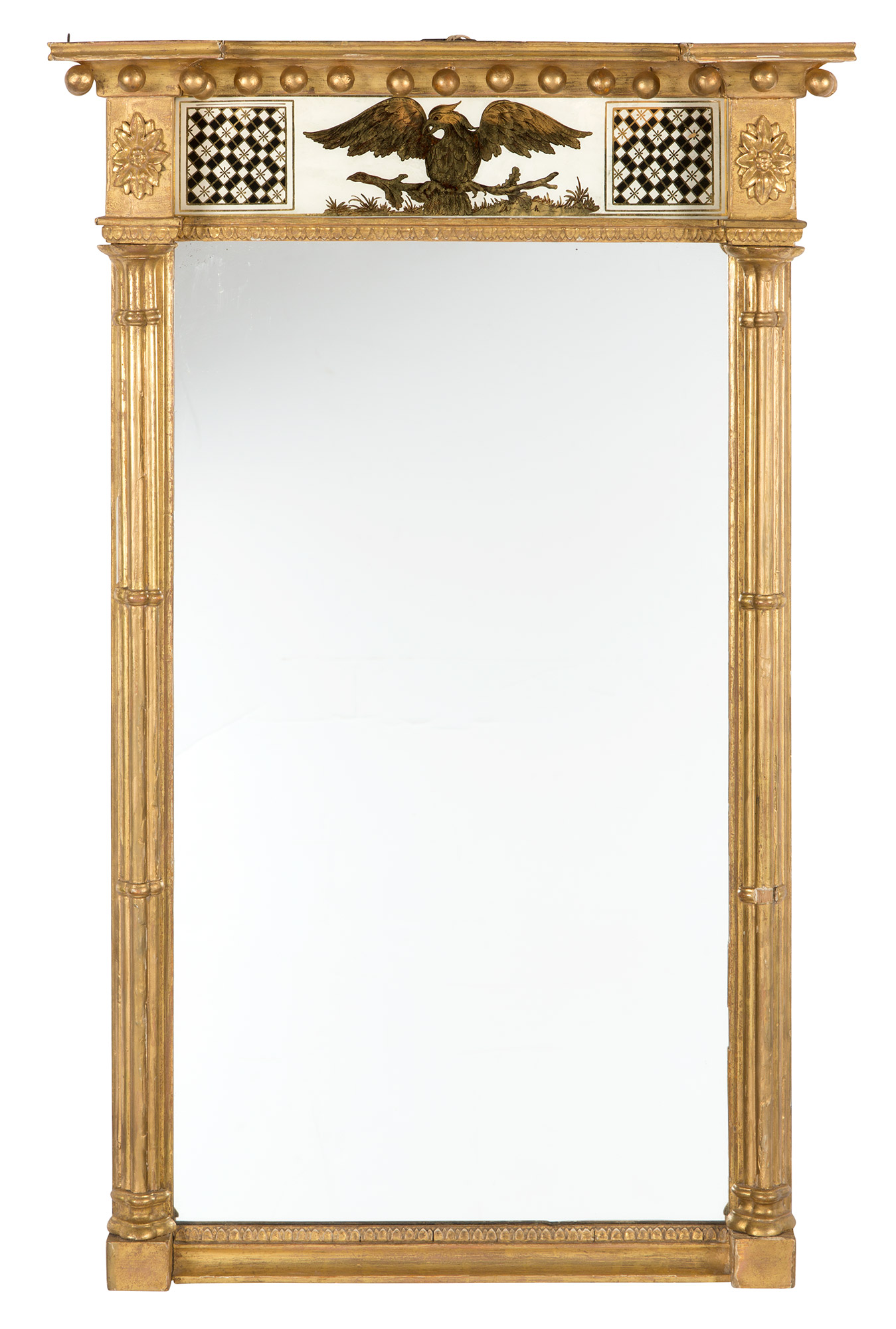 Lot image - Federal Giltwood and Eglomise Mirror
