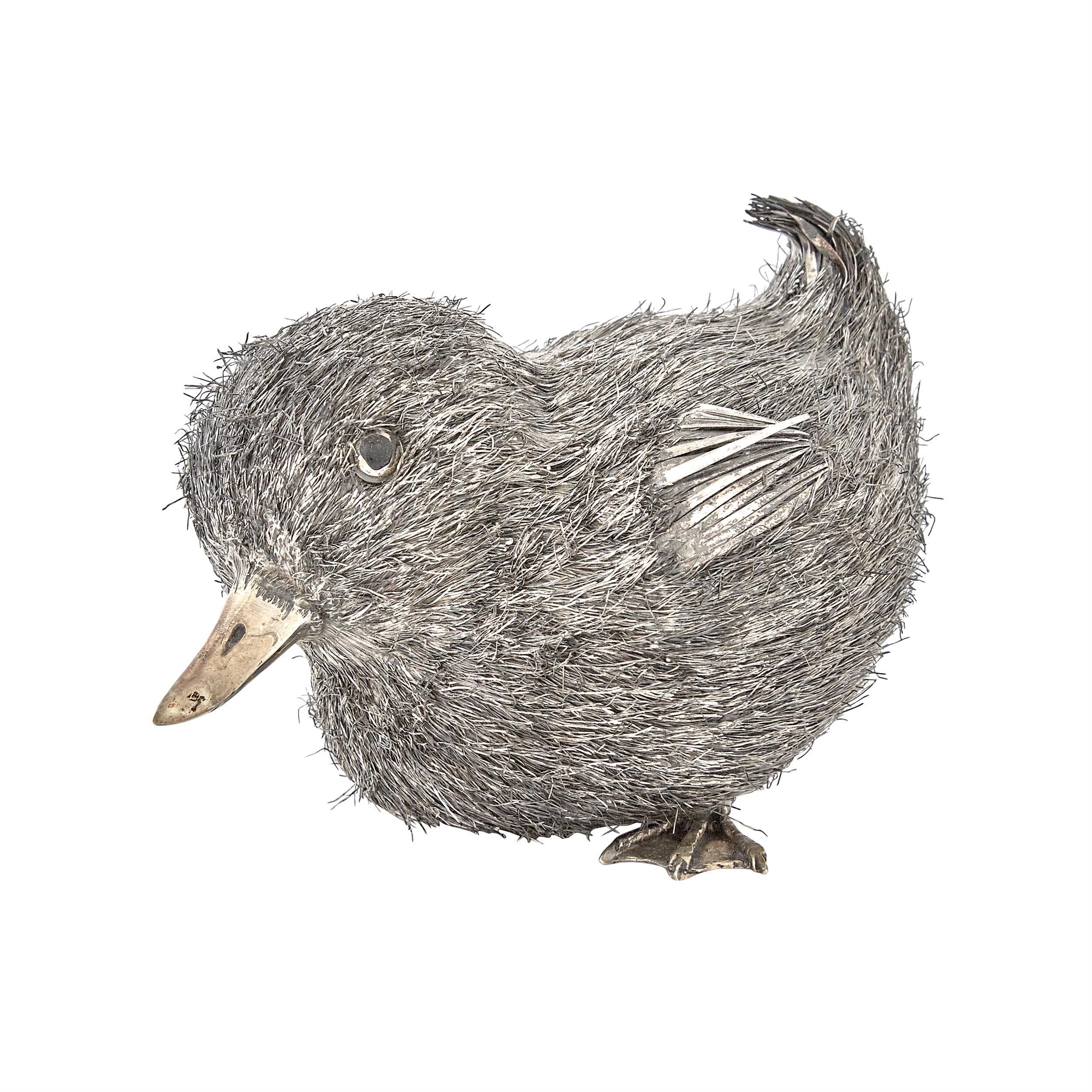 Lot image - Mario Buccellati Sterling Silver and Parcel Gilt Figure of a Duckling