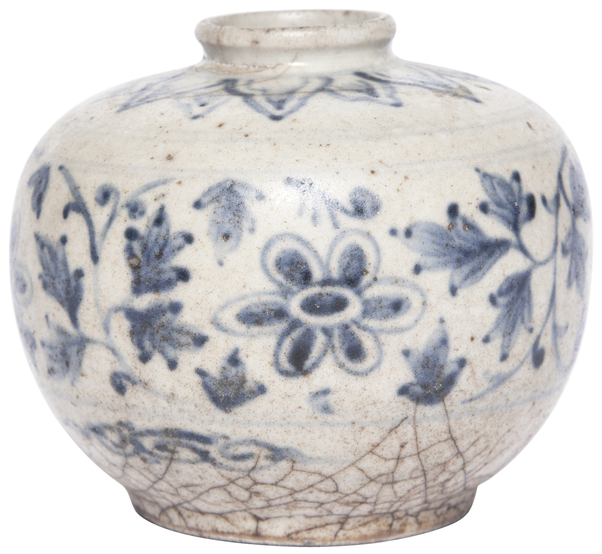 Lot image - Southeast Asian Blue and White Glazed Pottery Jar