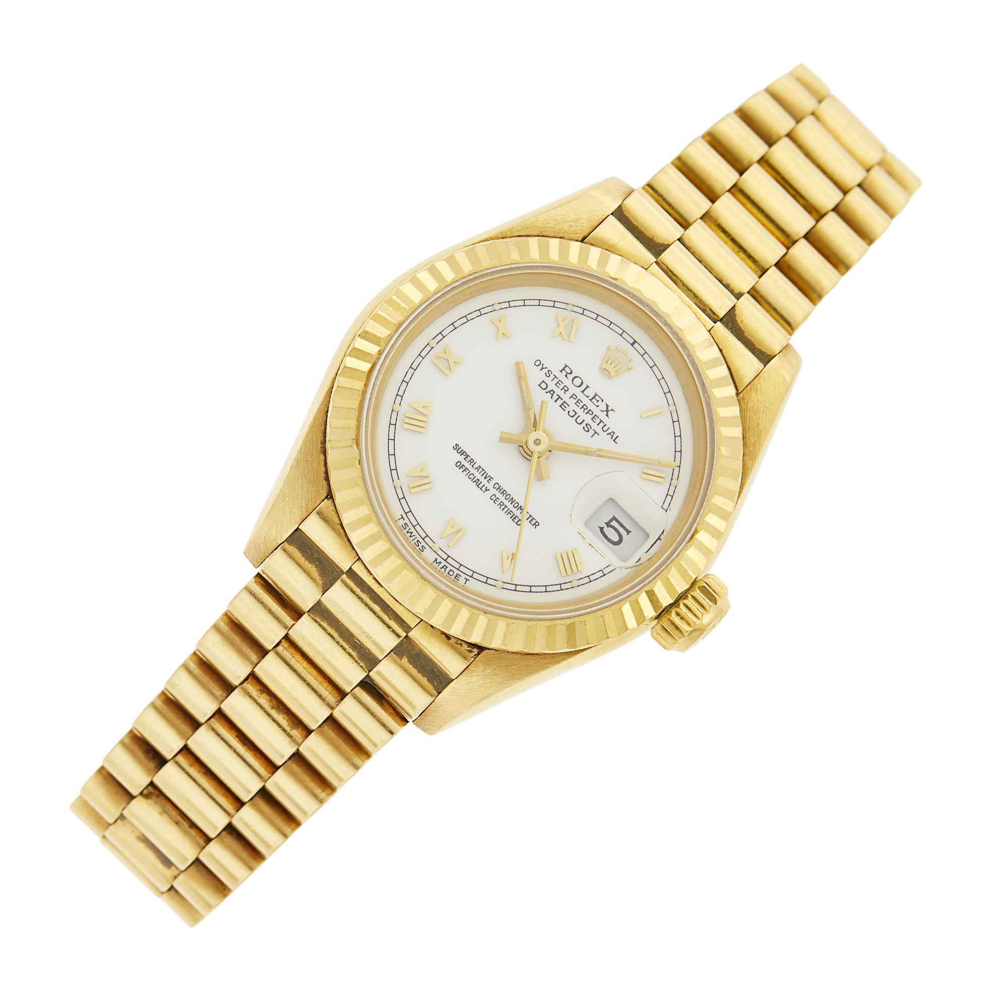 Lot image - Rolex Gold Oyster Perpetual Datejust 26 Wristwatch, Ref. 69178