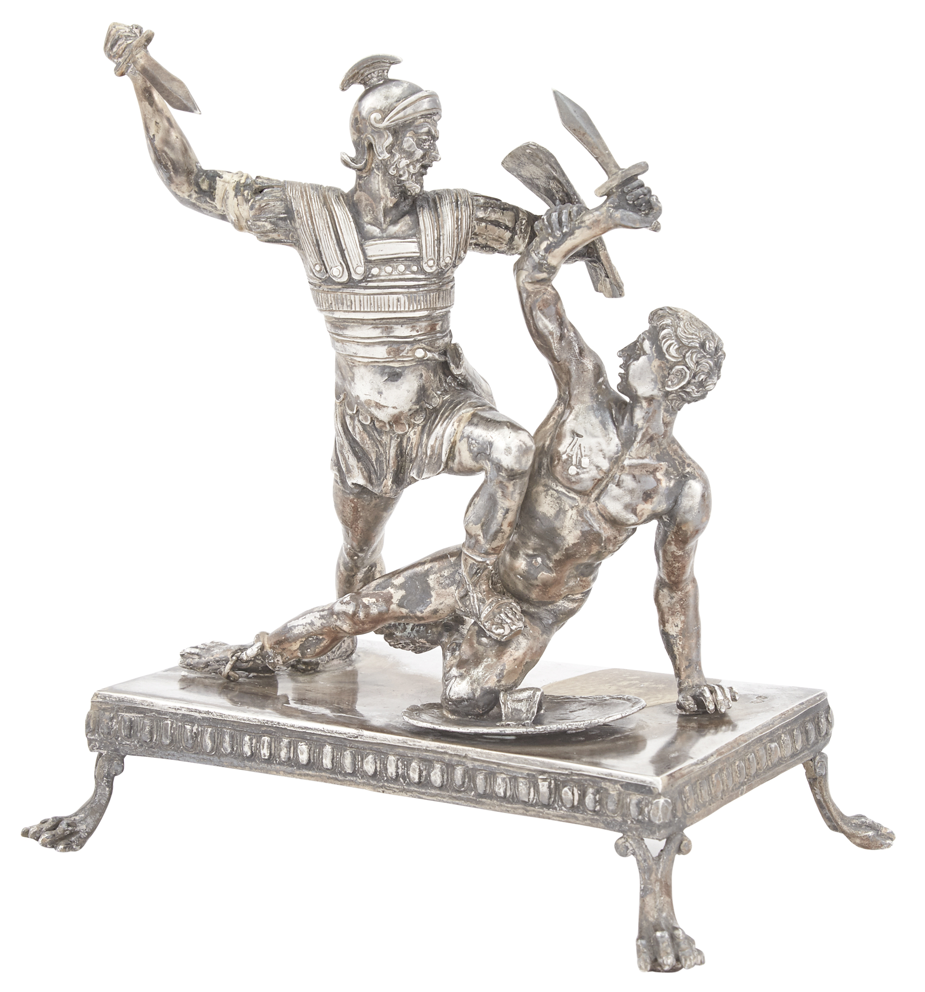 Lot image - Italian Silver Figure of Gladiators