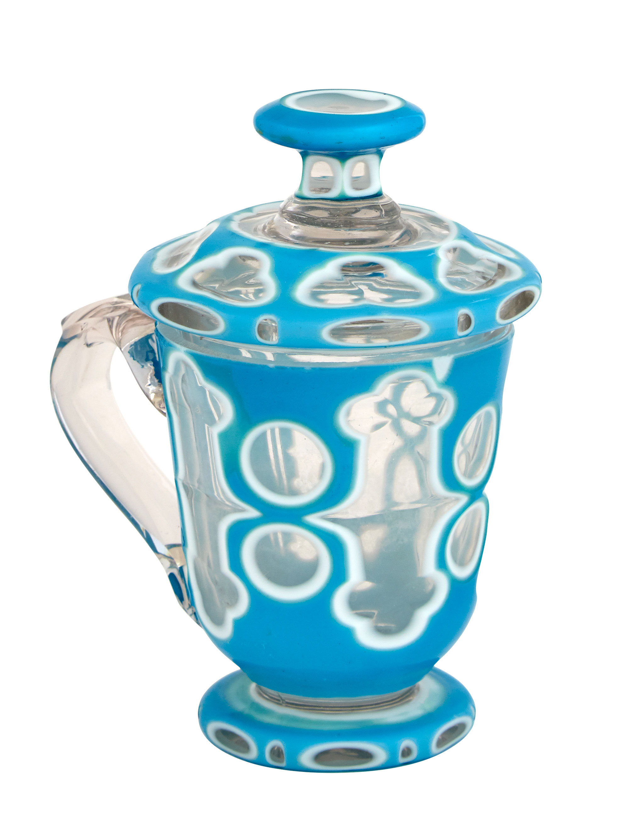 Lot image - Russian Cased Glass Cup and Cover