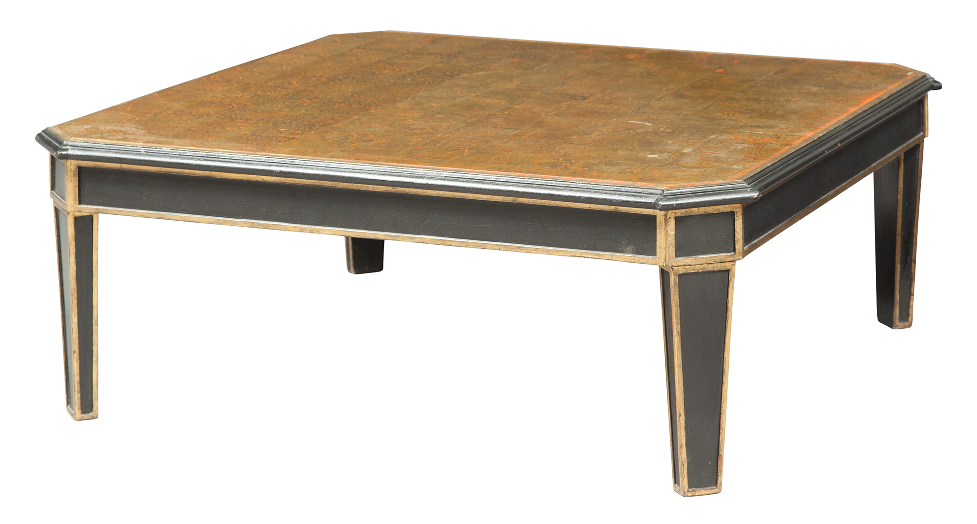 Lot image - Maison Jansen Black and Gilt Decorated Églomisé Low Table
