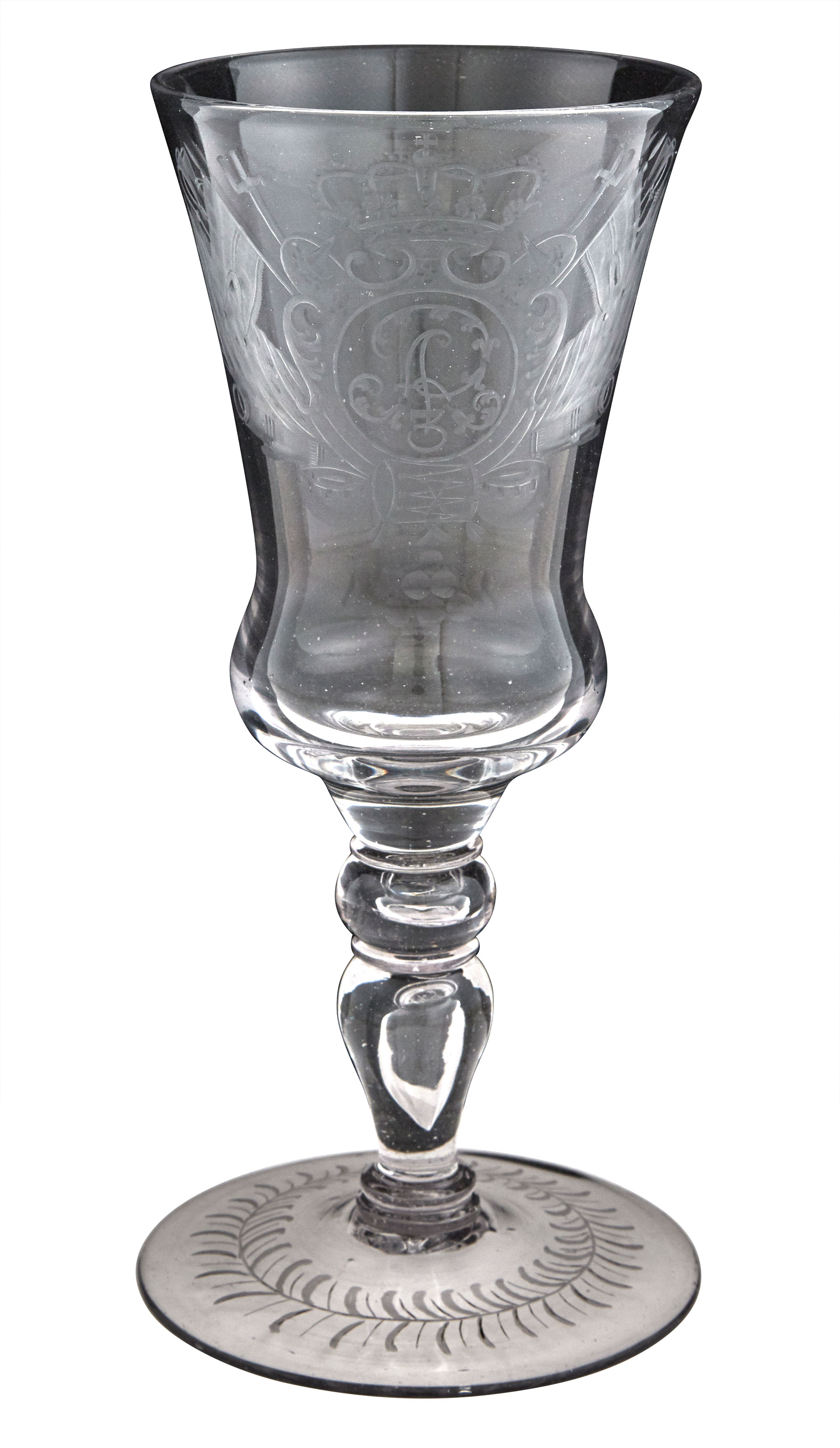 Lot image - Continental Engraved Glass Goblet