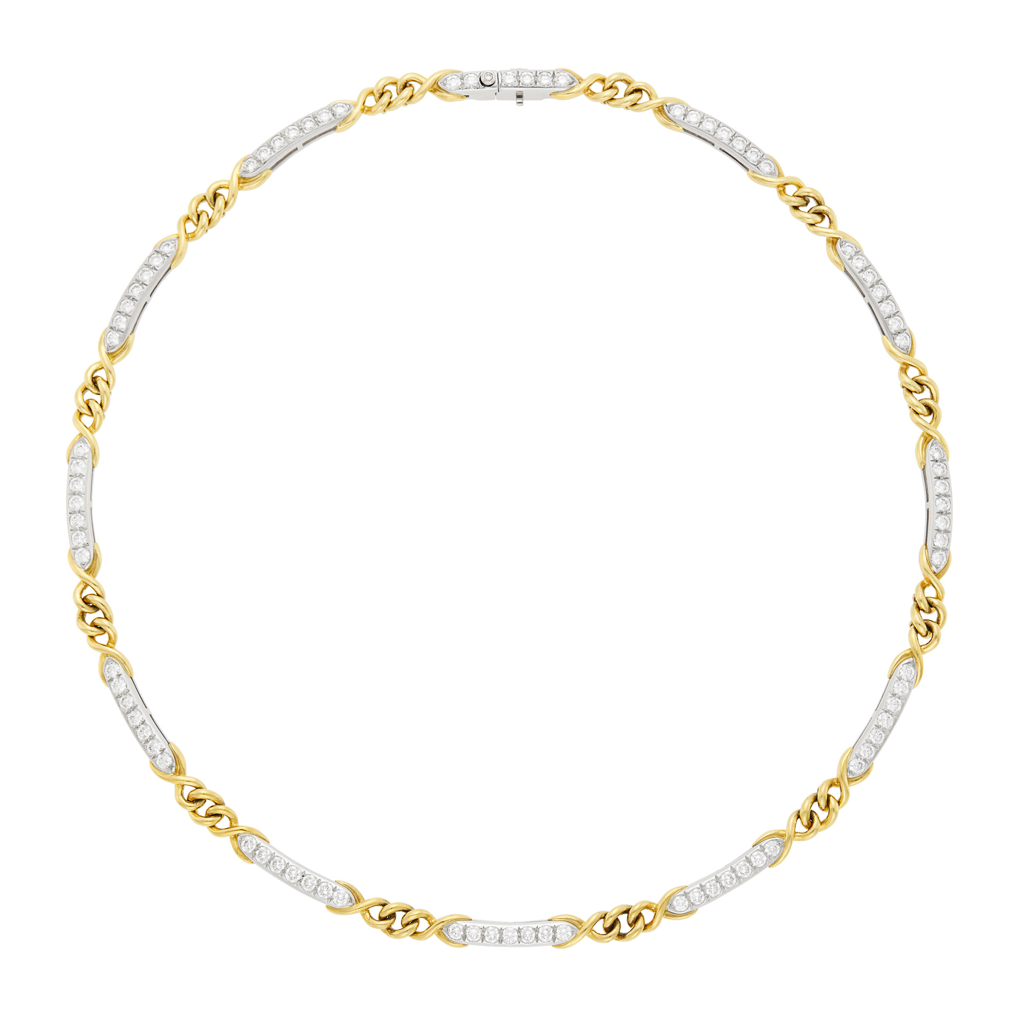 Lot image - Tiffany & Co. Platinum, Gold and Diamond Necklace