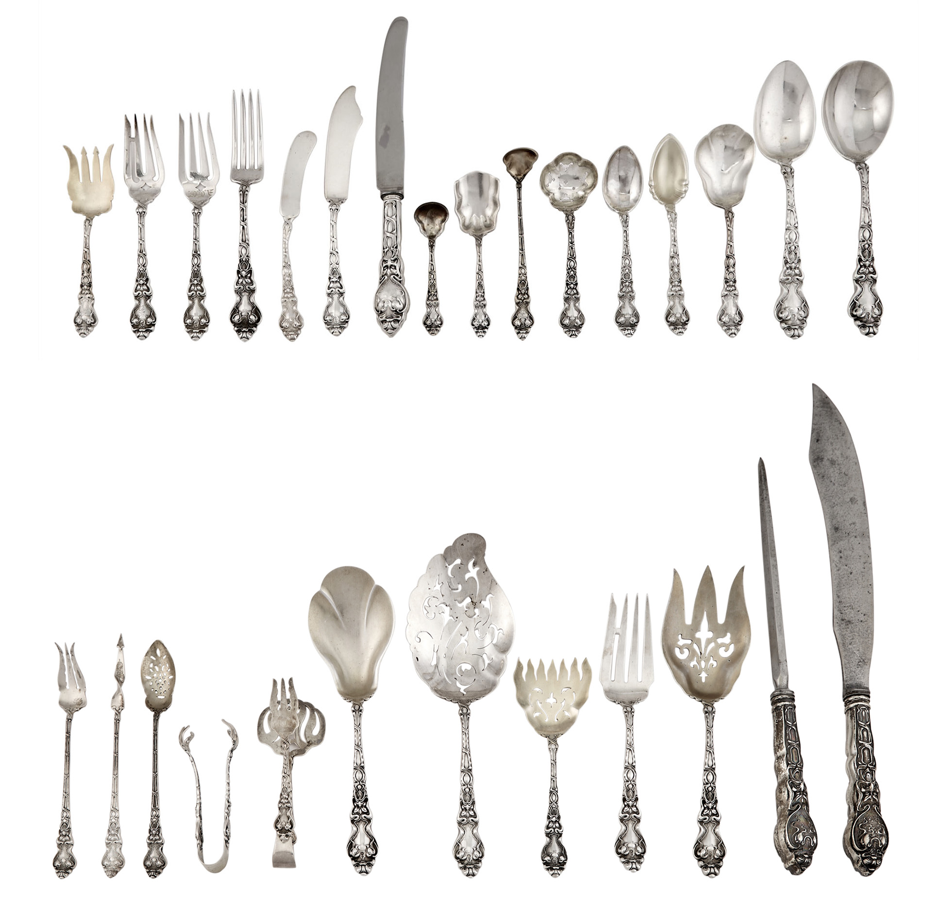 Lot image - Assembled Unger Bros. Sterling Silver Douvaine