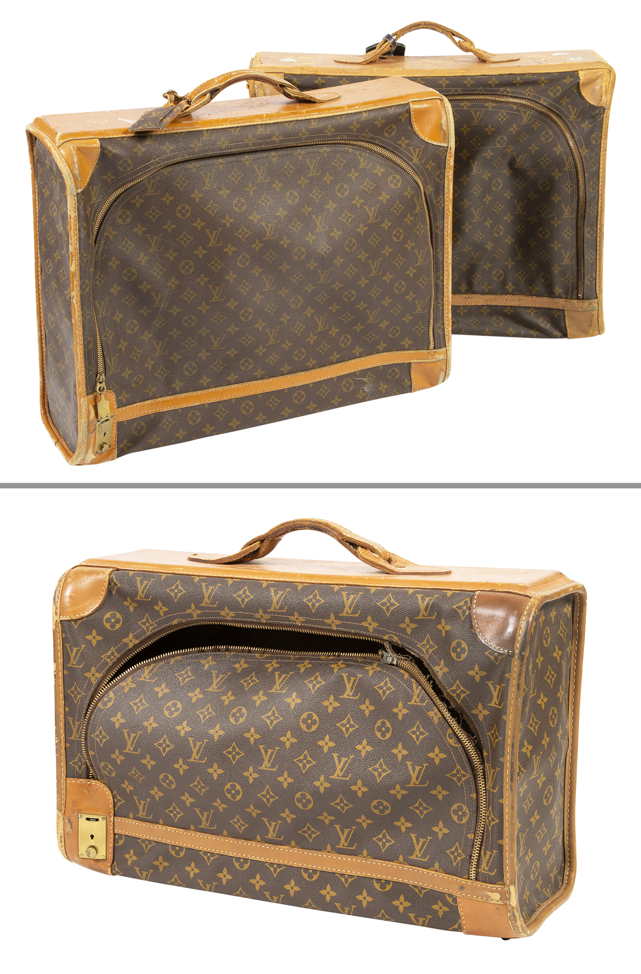 Lot image - Group of Three Louis Vuitton Monogram Canvas Suitcases