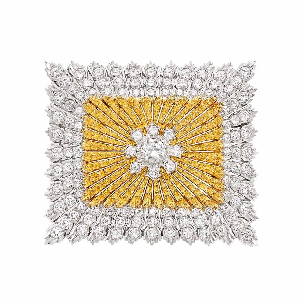 Lot image - Two-Color Gold and Diamond Brooch, Buccellati