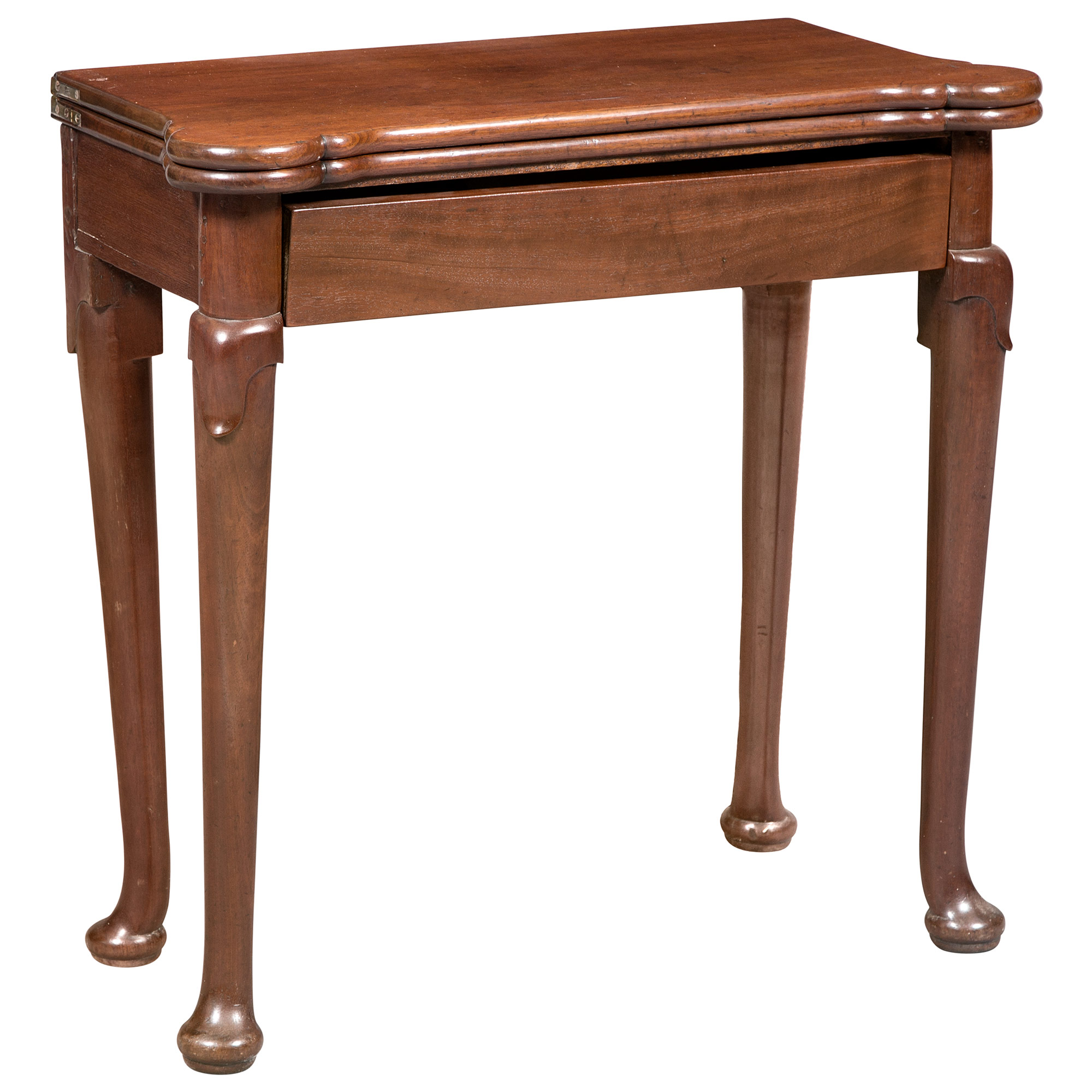 Lot image - George II Mahogany Fold-Over Card Table