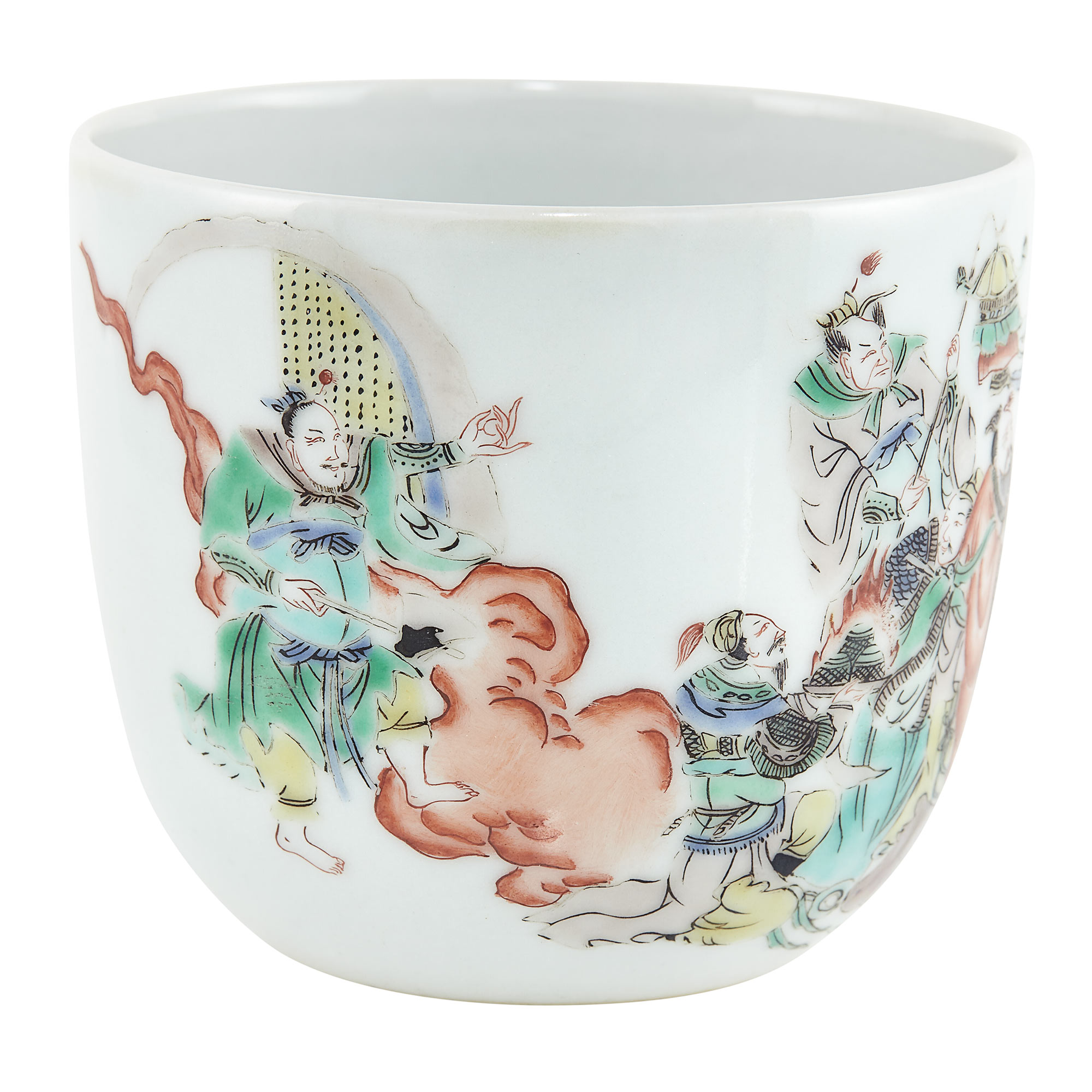 Lot image - Chinese Famille Verte Glazed Porcelain Cup