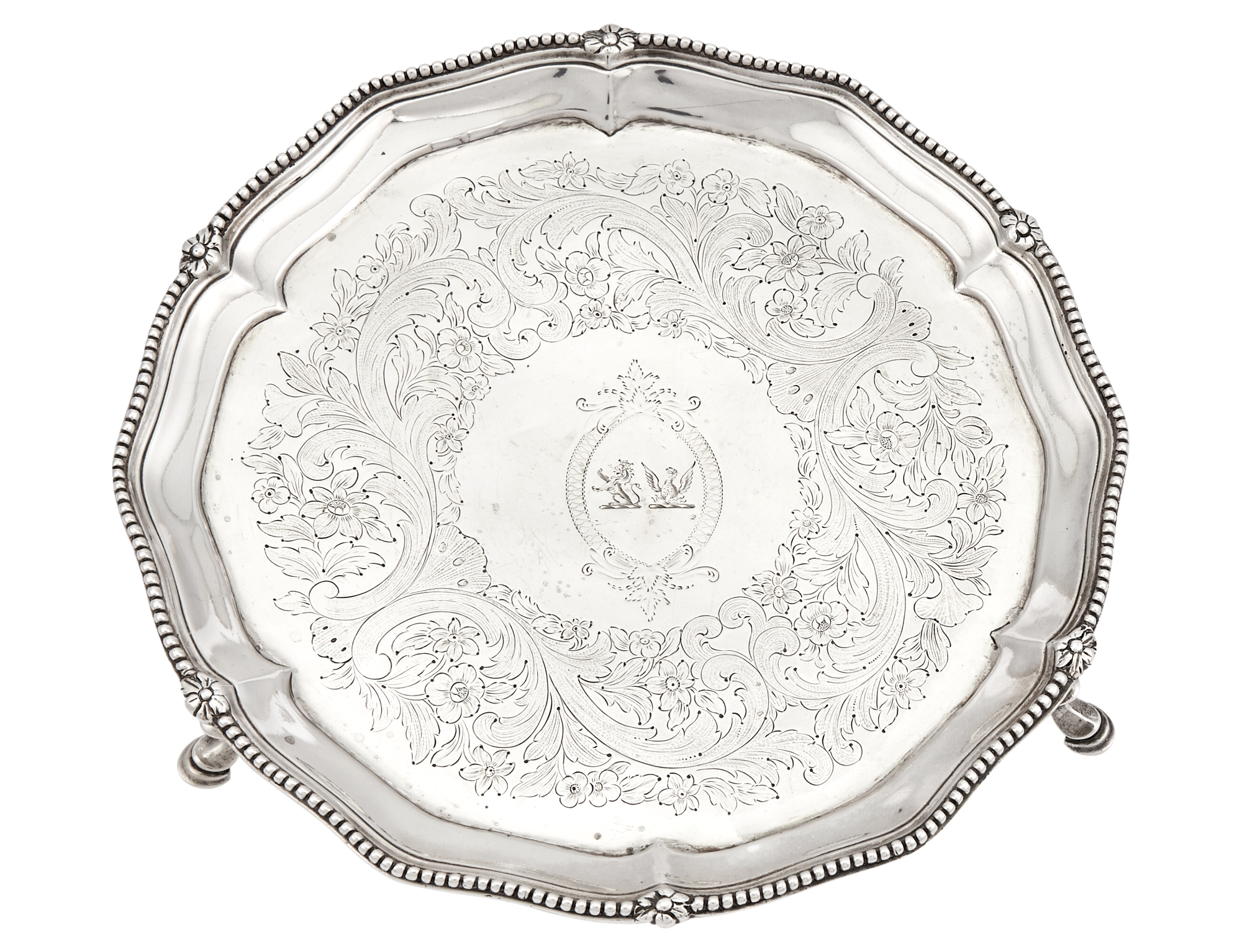 Lot image - George III Irish Sterling Silver Salver