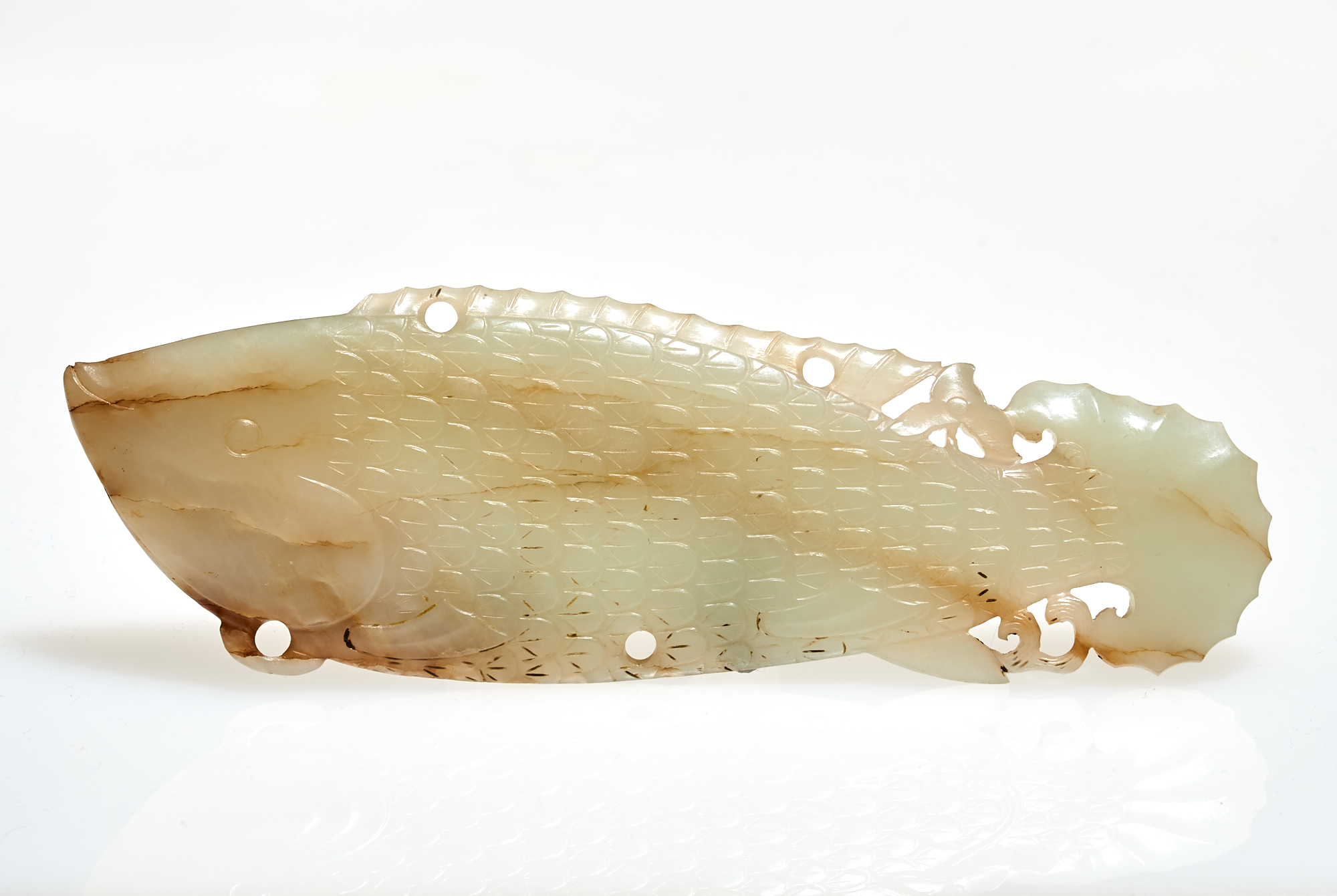 Lot image - A Chinese Jade Carving of a Fish