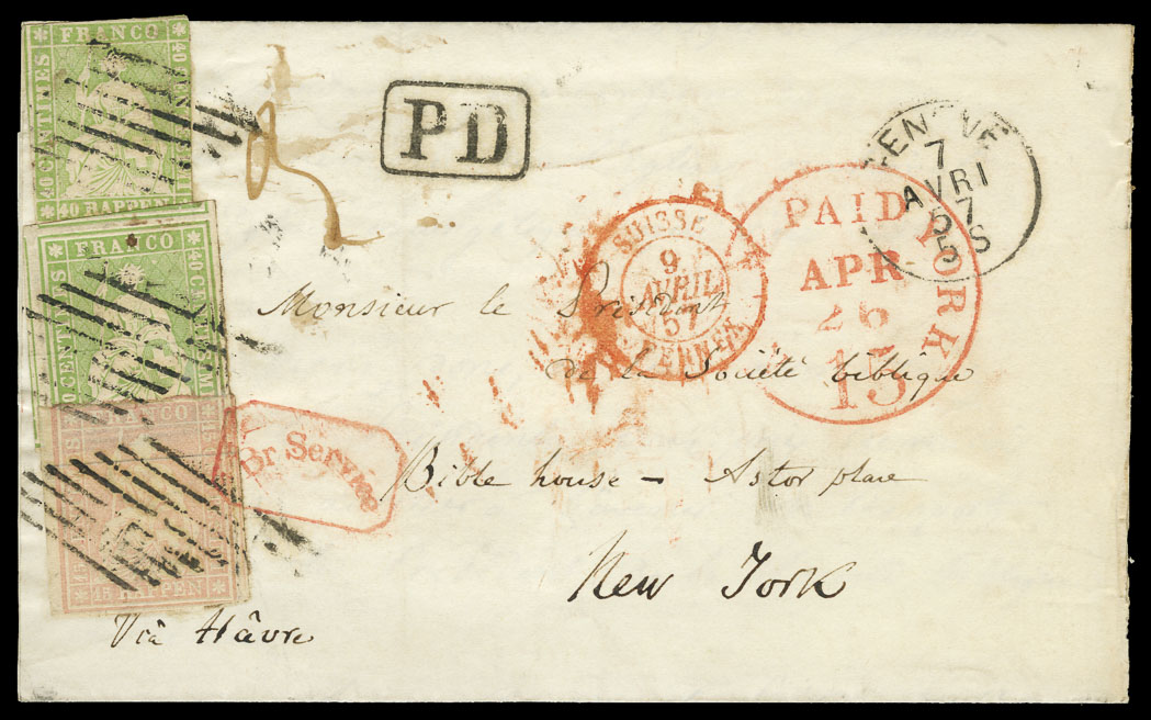 Lot image - Switzerland 1857 Combination Cover