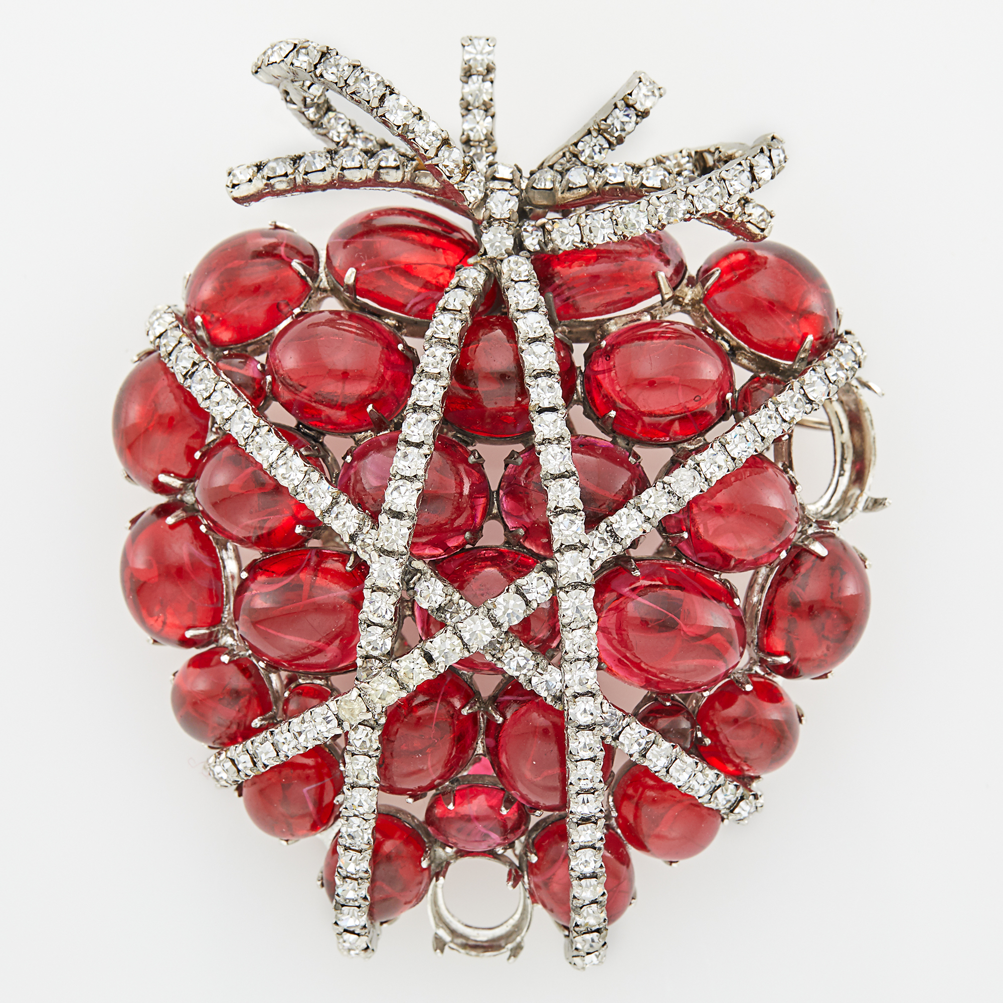 Lot image - Iradj Moini Synthetic Ruby and Simulated Diamond Bow Heart