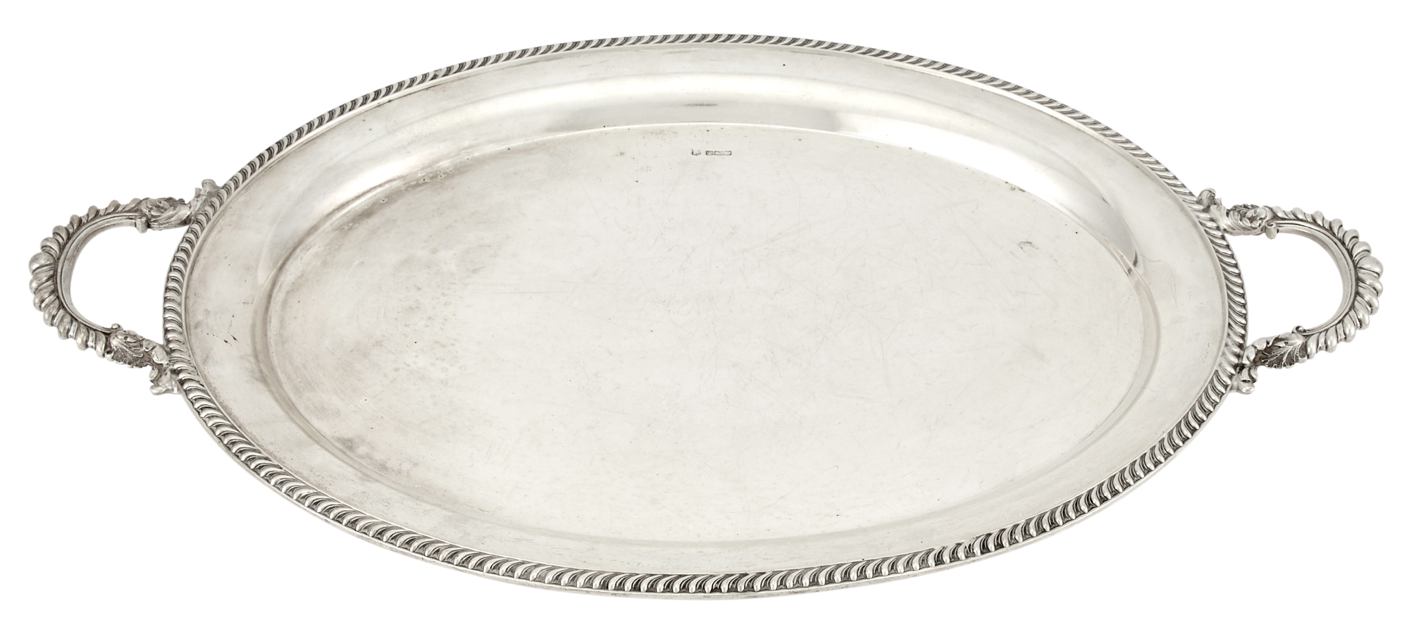 Lot image - English Sterling Silver Two Handled Tray