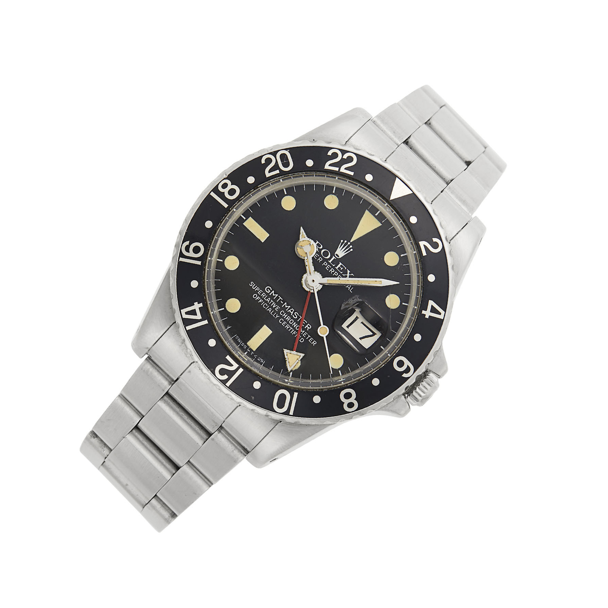 Lot image - Rolex Gentlemans Stainless Steel GMT-Master Wristwatch, Ref. 1675