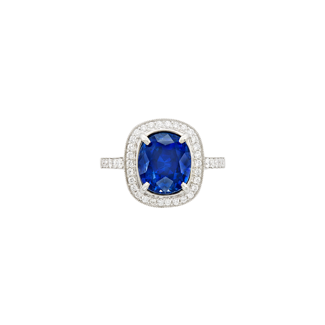 Lot image - Platinum, Sapphire and Diamond Ring, Sophia D.