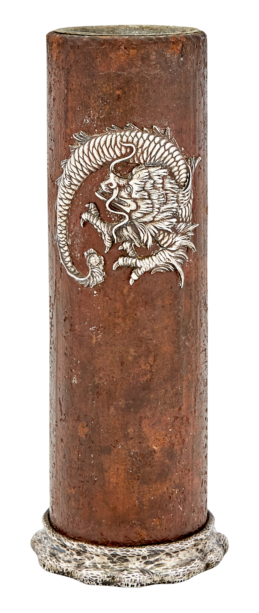 Lot image - Rare Gorham Banko Iron and Sterling Silver Vase