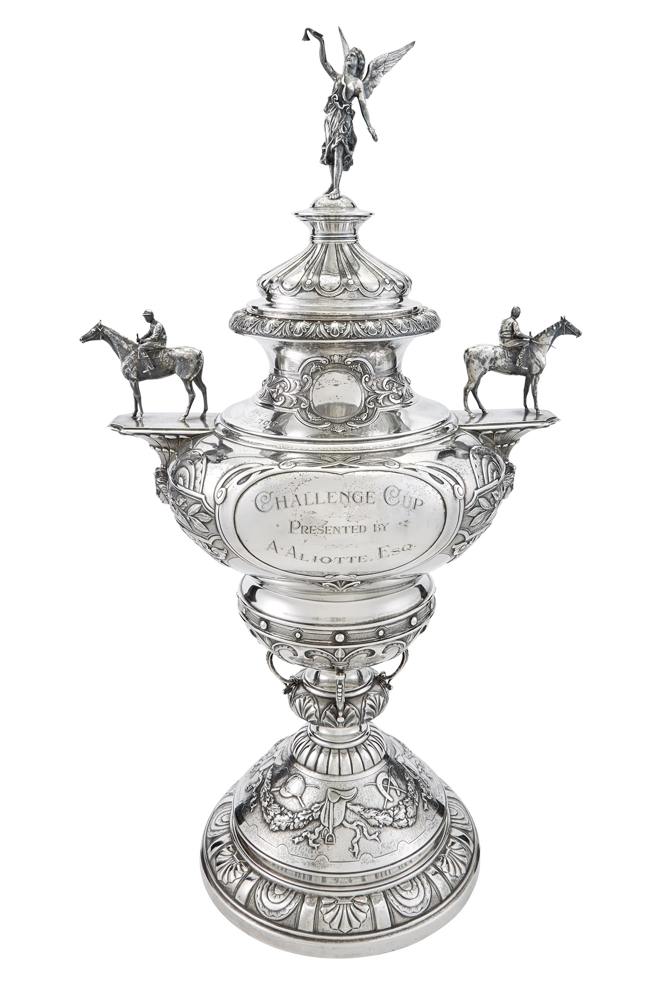 Lot image - English Sterling Silver Horse Racing Trophy